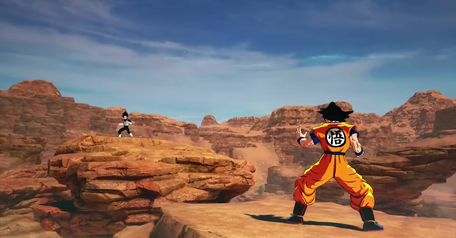 Goku and Vegeta fighting in Dragon Ball: Sparking Zero.