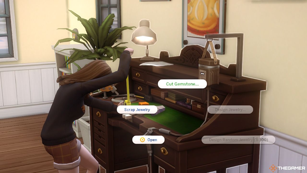 The cut gemstone option in The Sims 4 selected