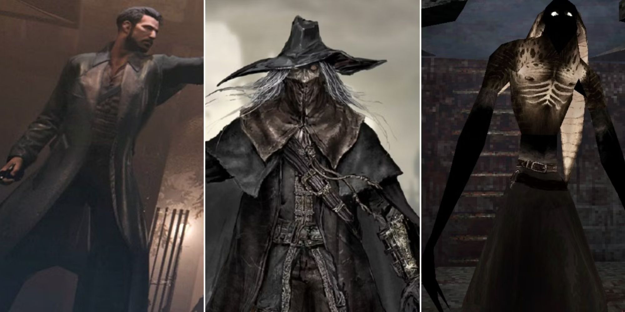 Split images of gothic horror games