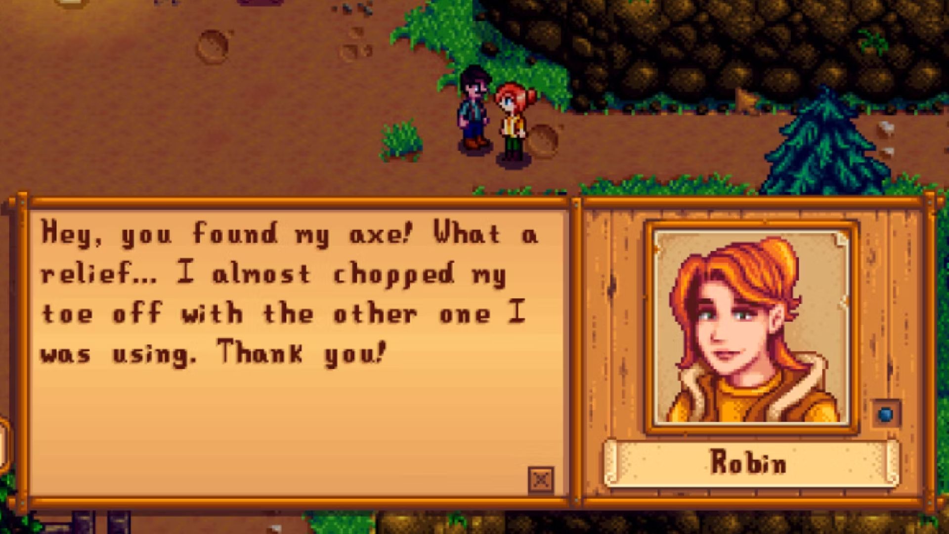 stardew valley completing robins lost axe quest