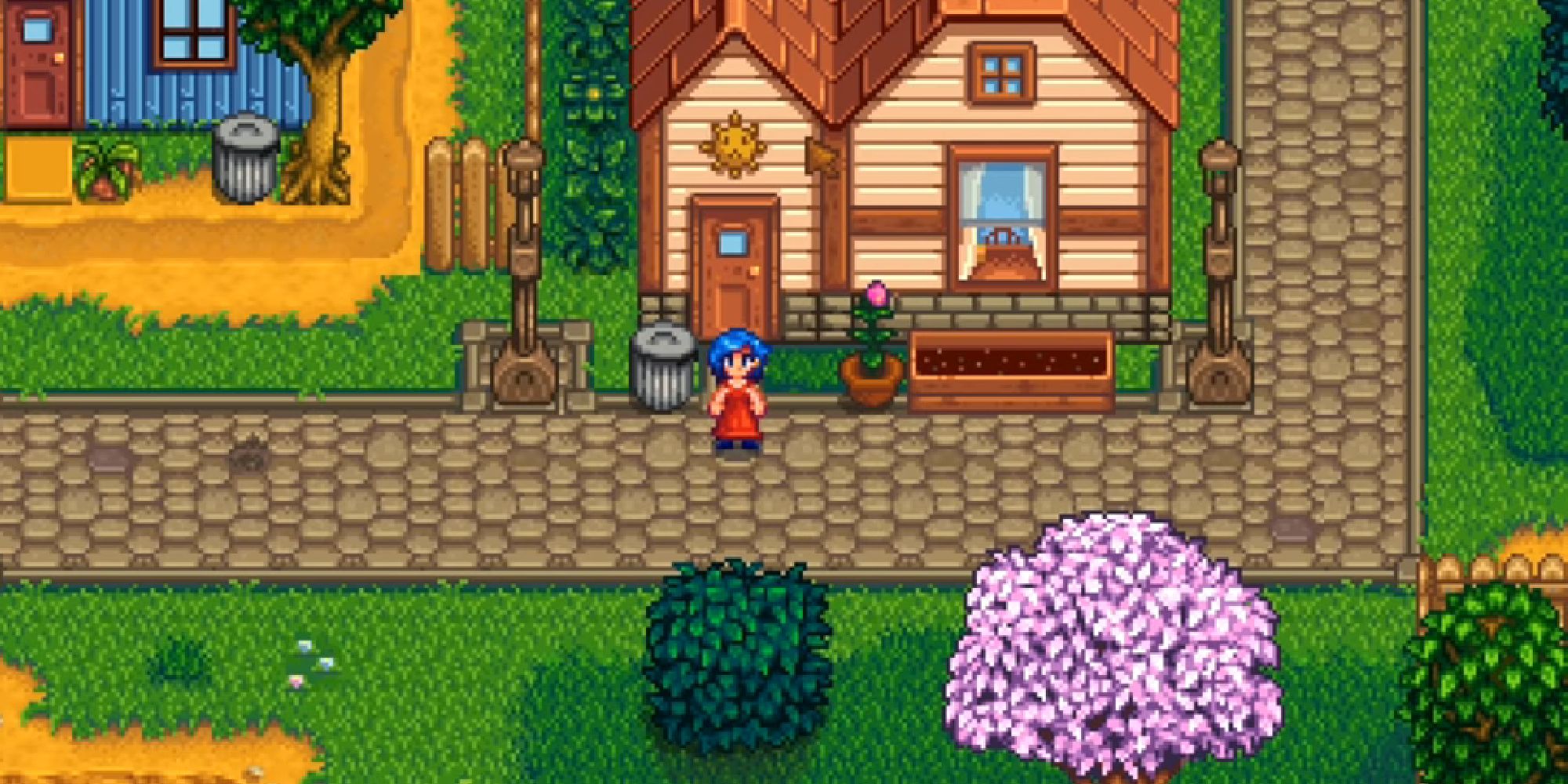 stardew valley emily standing outside her house