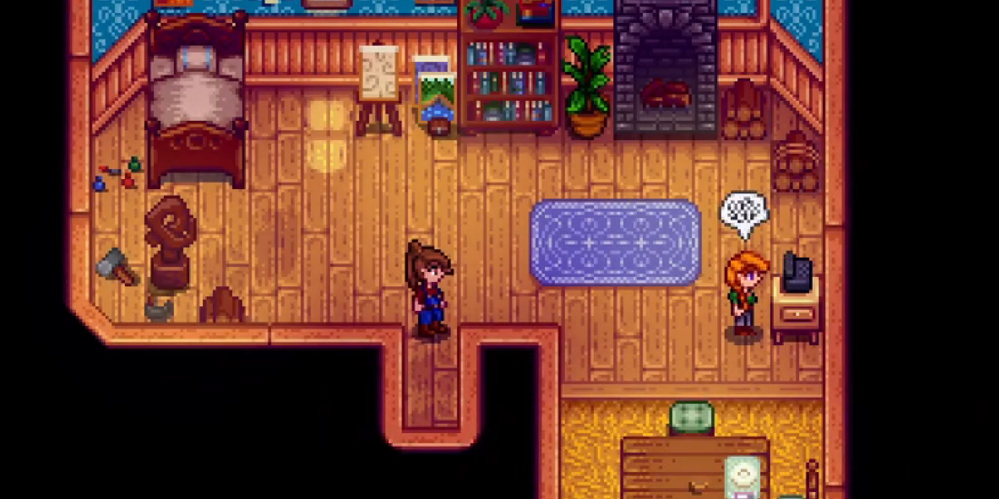 stardew valley leah and player in leahs house