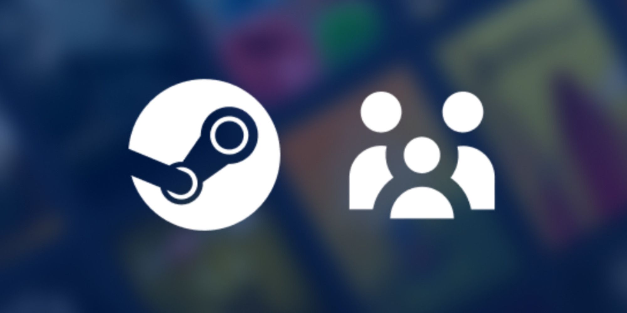 A Steam logo next to a logo of three people, one of them a child