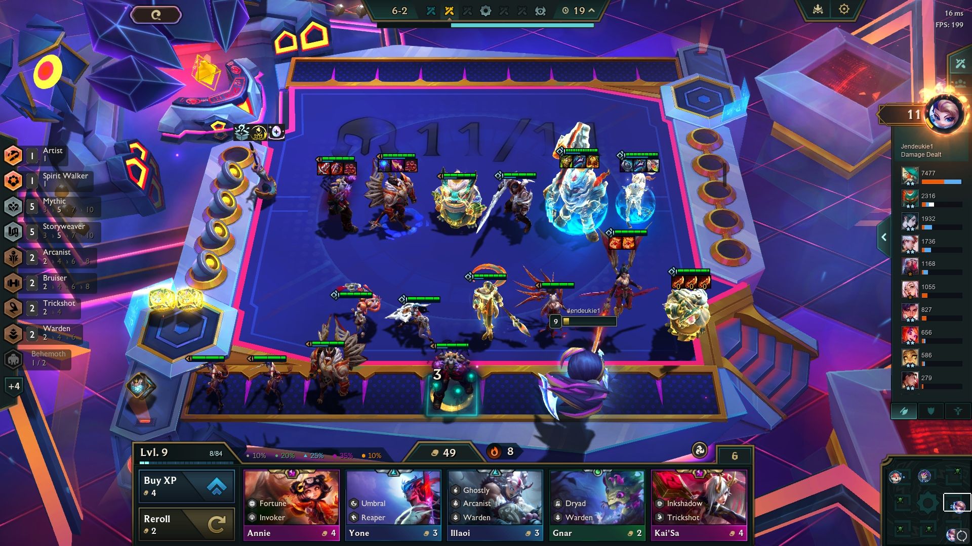 Perfect mix of Storyweaver and Mythic units in Teamfight Tactics