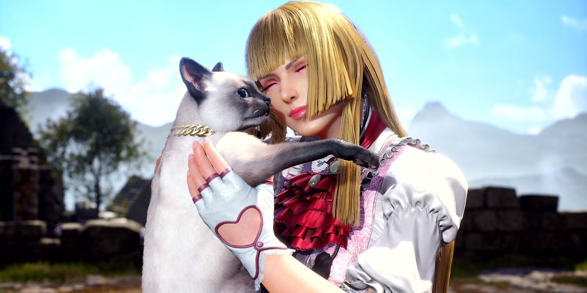 Tekken 8: One Of The Female Fighters Hugging A Cat