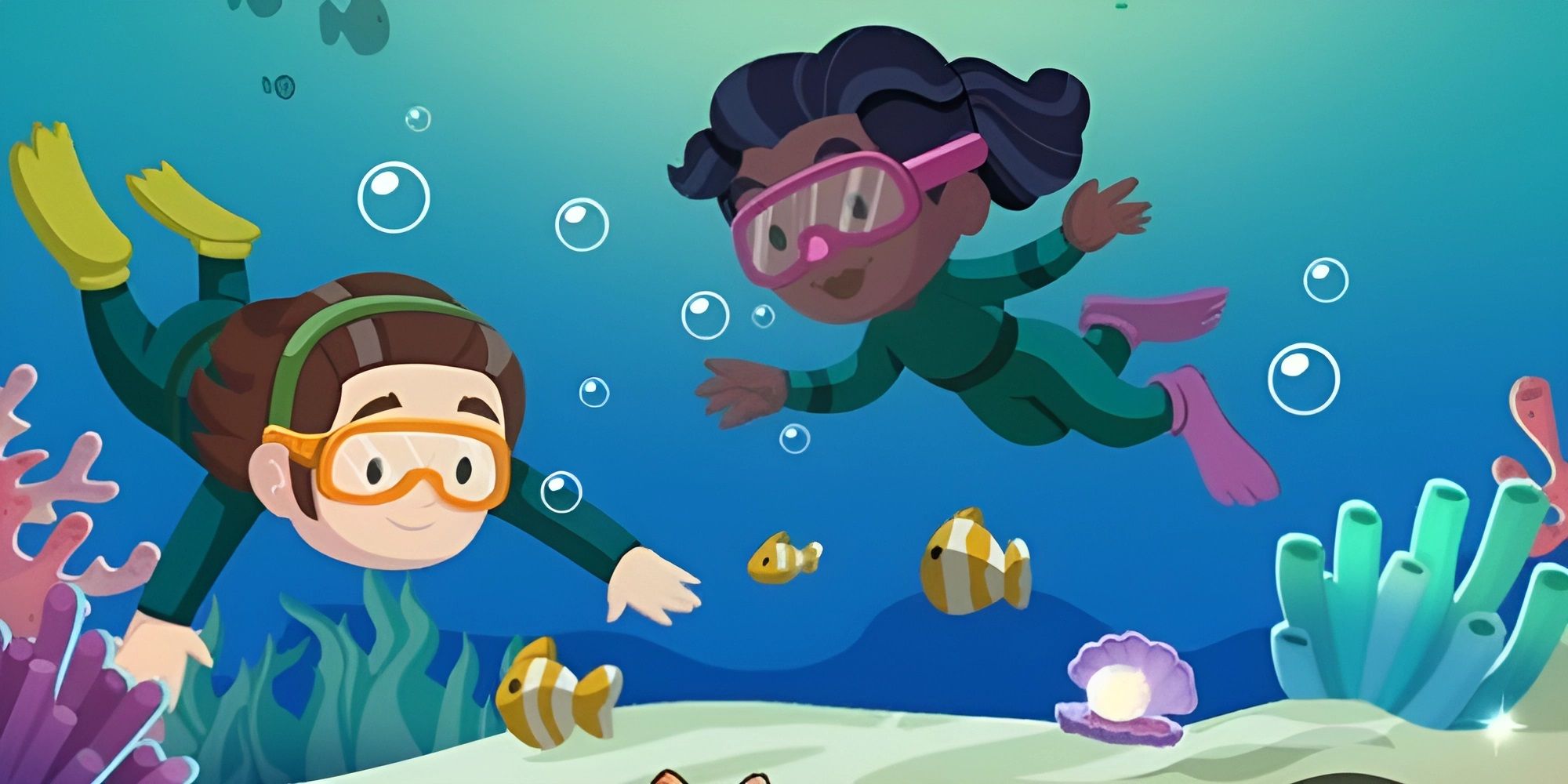 two characters scuba diving in monopoly go