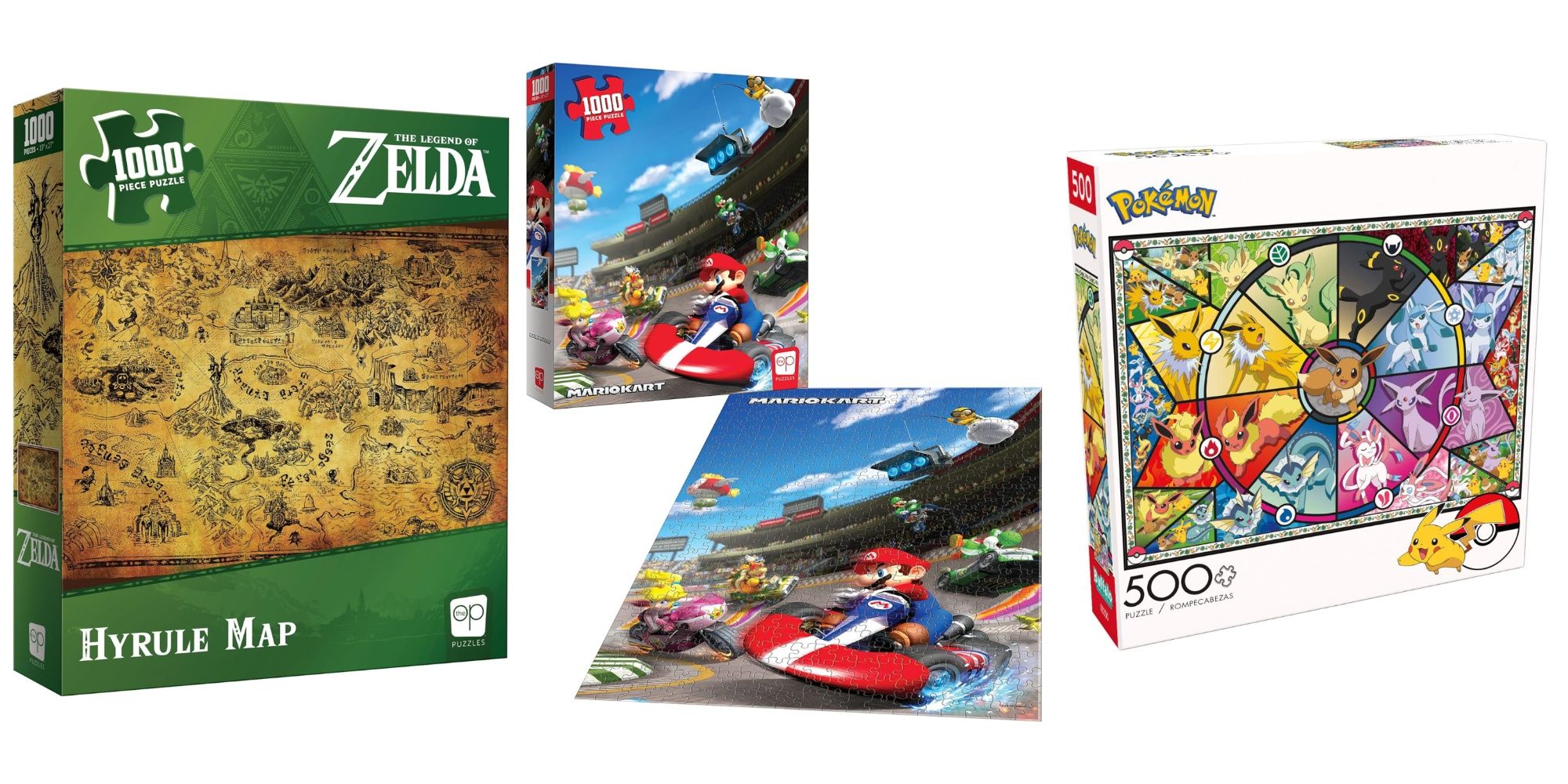 Video Game Jigsaws Featured Split Image Zelda, Mario Kart, and Pokemon Puzzles