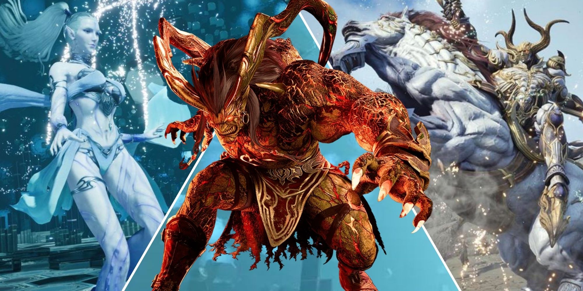 Ifrit, Odin, and Shiva in a split image Final Fantasy 7 Rebirth