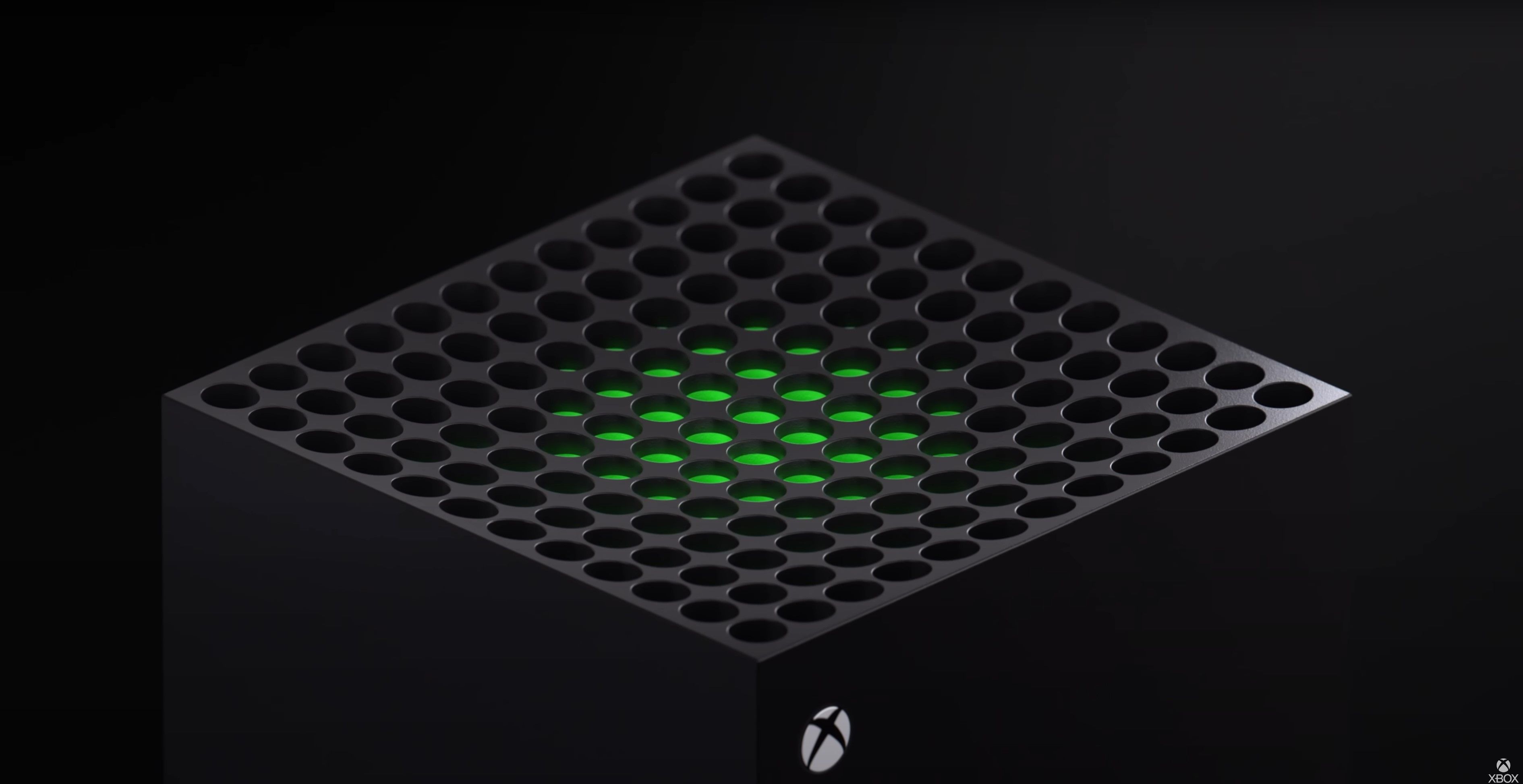 The top of an Xbox Series X console as seen in its reveal trailer