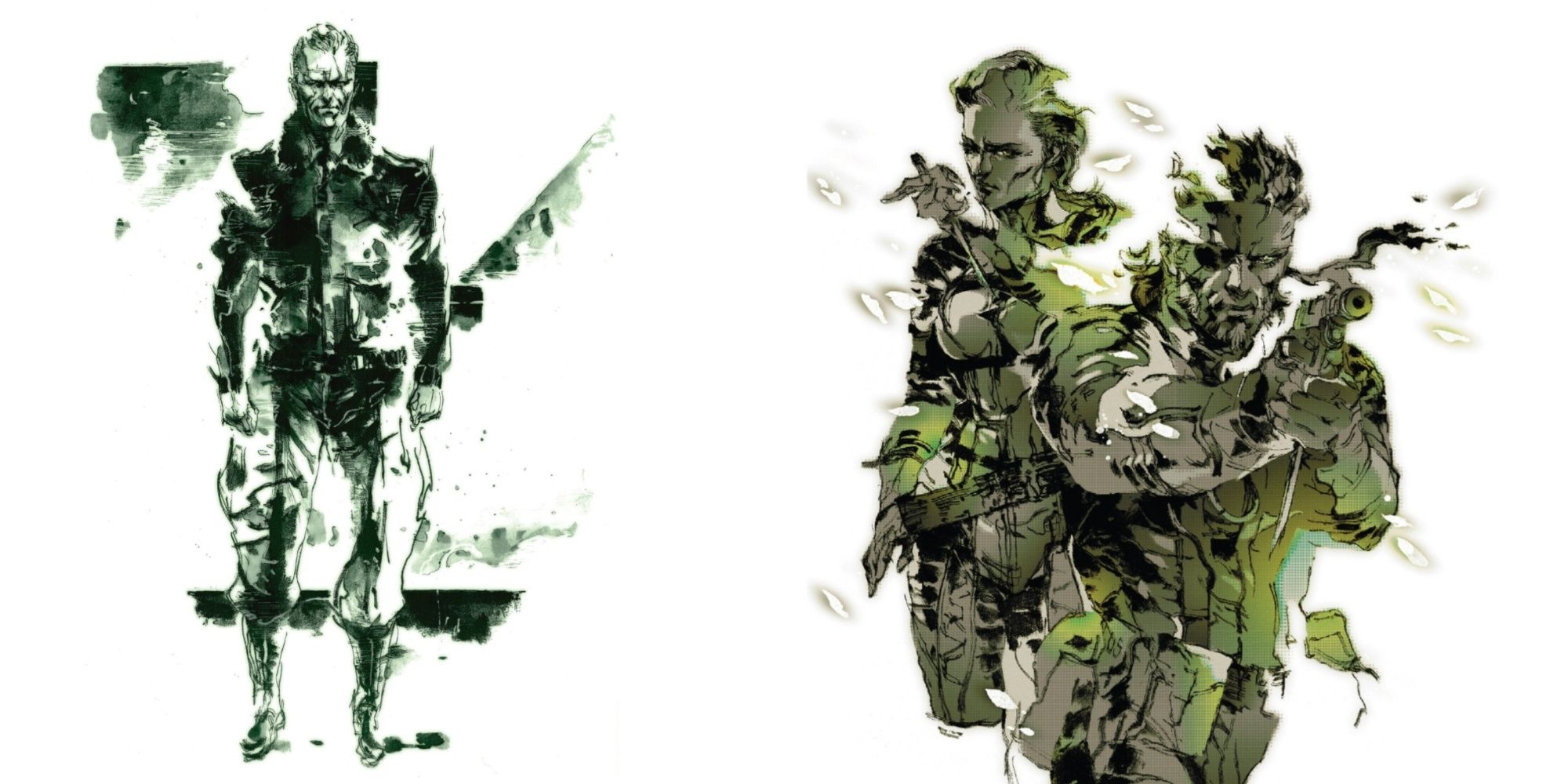 Zero, EVA, Snake artwork from Metal Gear Solid 3