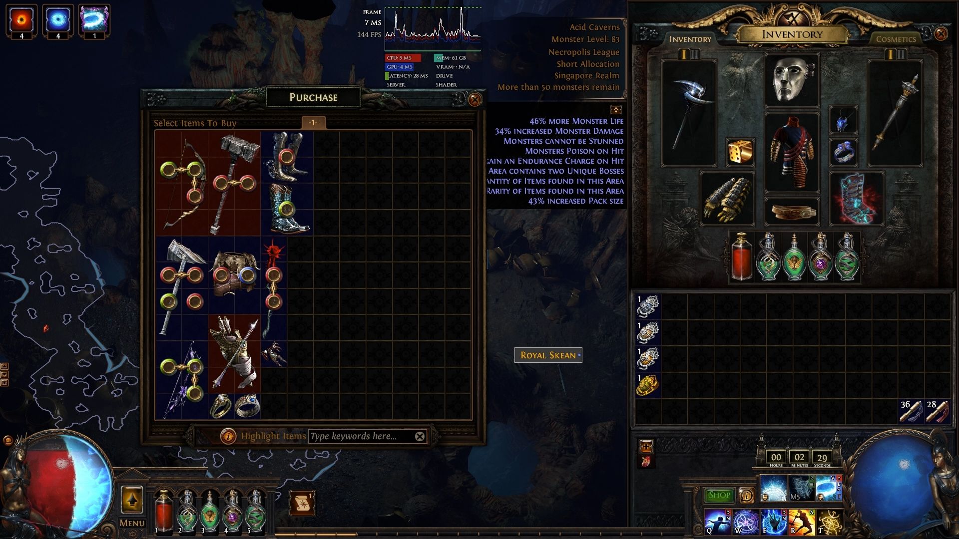 Nameless Seer&rsquo;s selection of unique items in Path of Exile