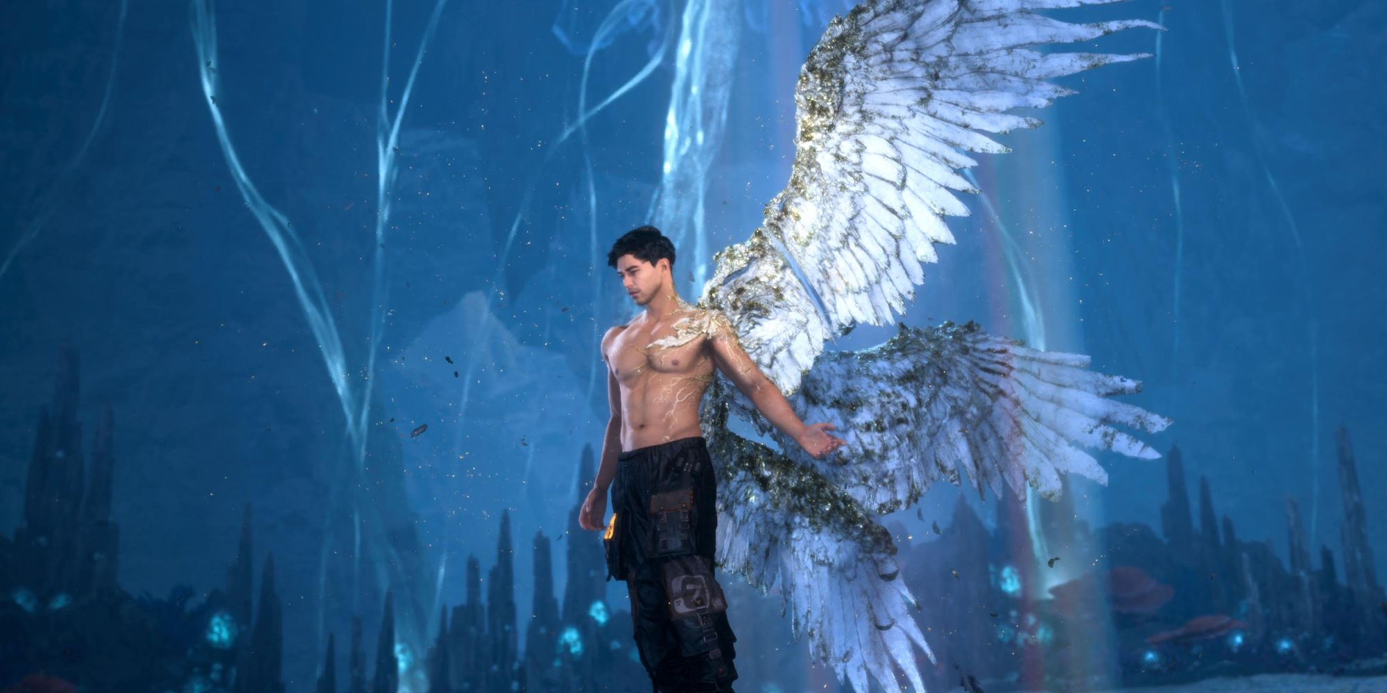 A picture of Adam with his white wings - Stellar Blade