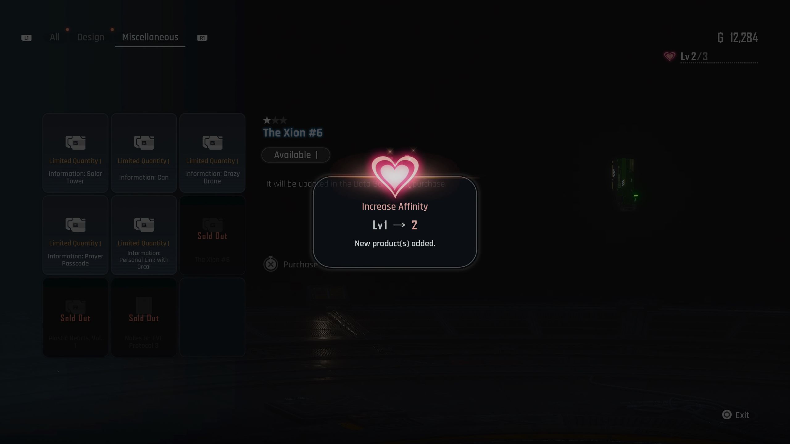 Affinity level increase to level 2 - Stellar Blade