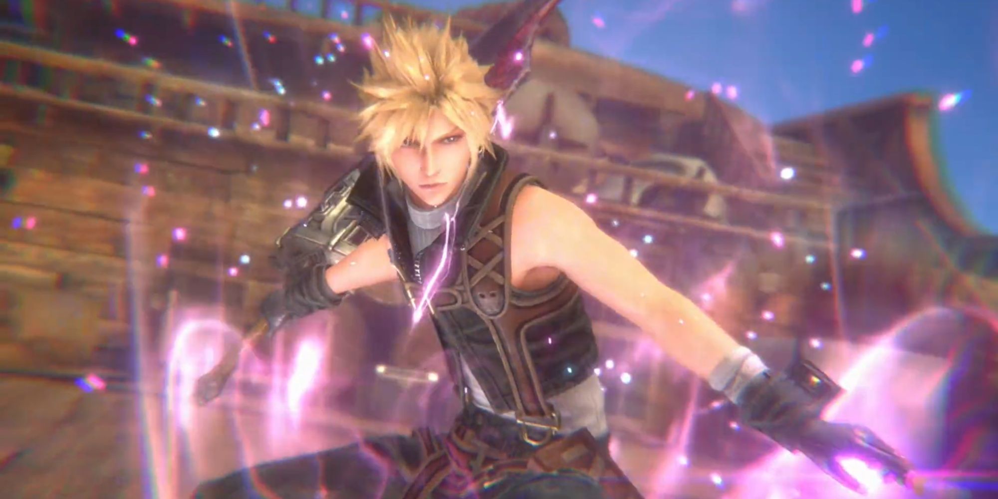 Cloud wearing the Zidane outfit in Final Fantasy 7 Ever Crisis