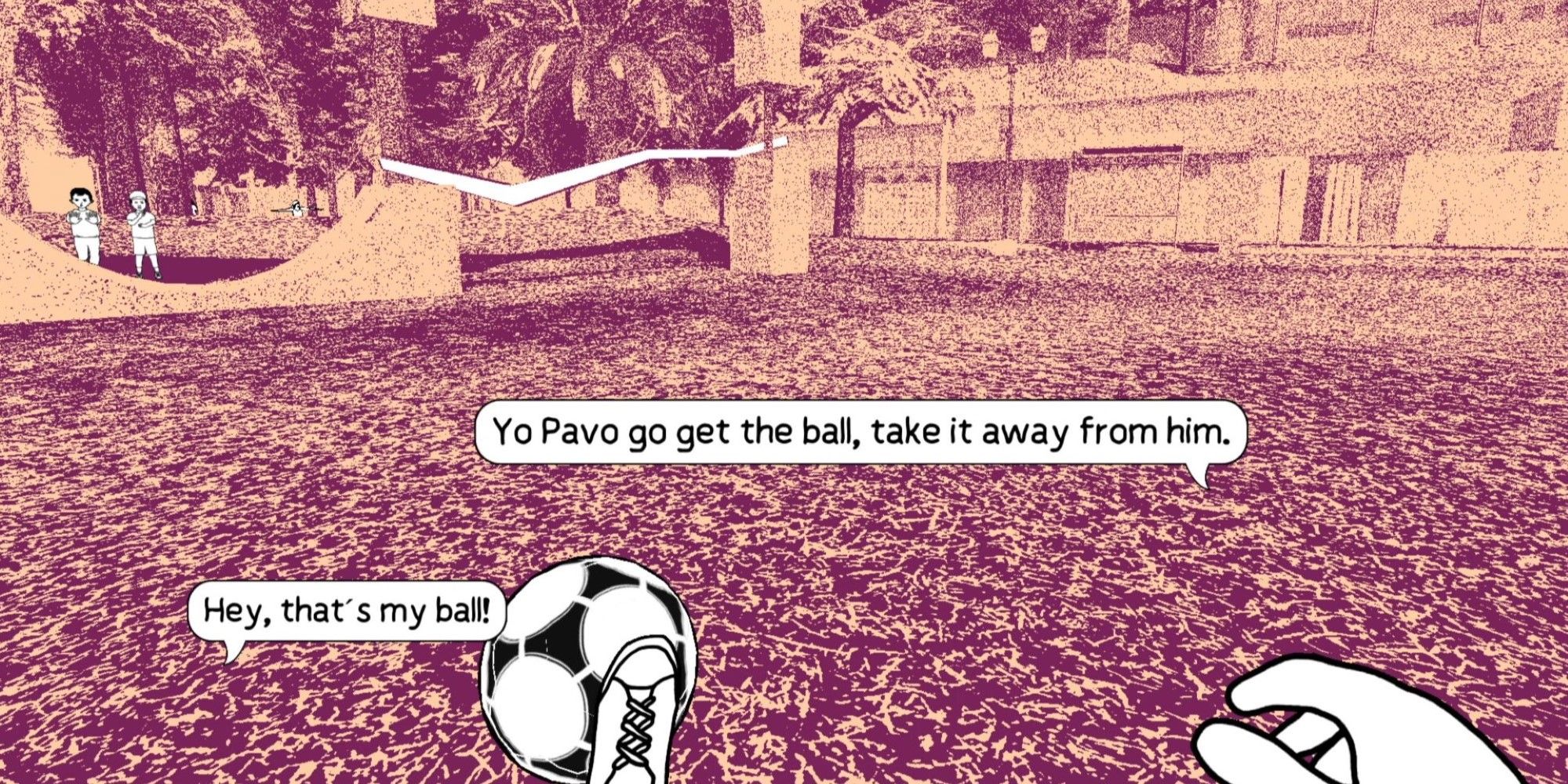 Despelote indie game, Pavo kicking a football