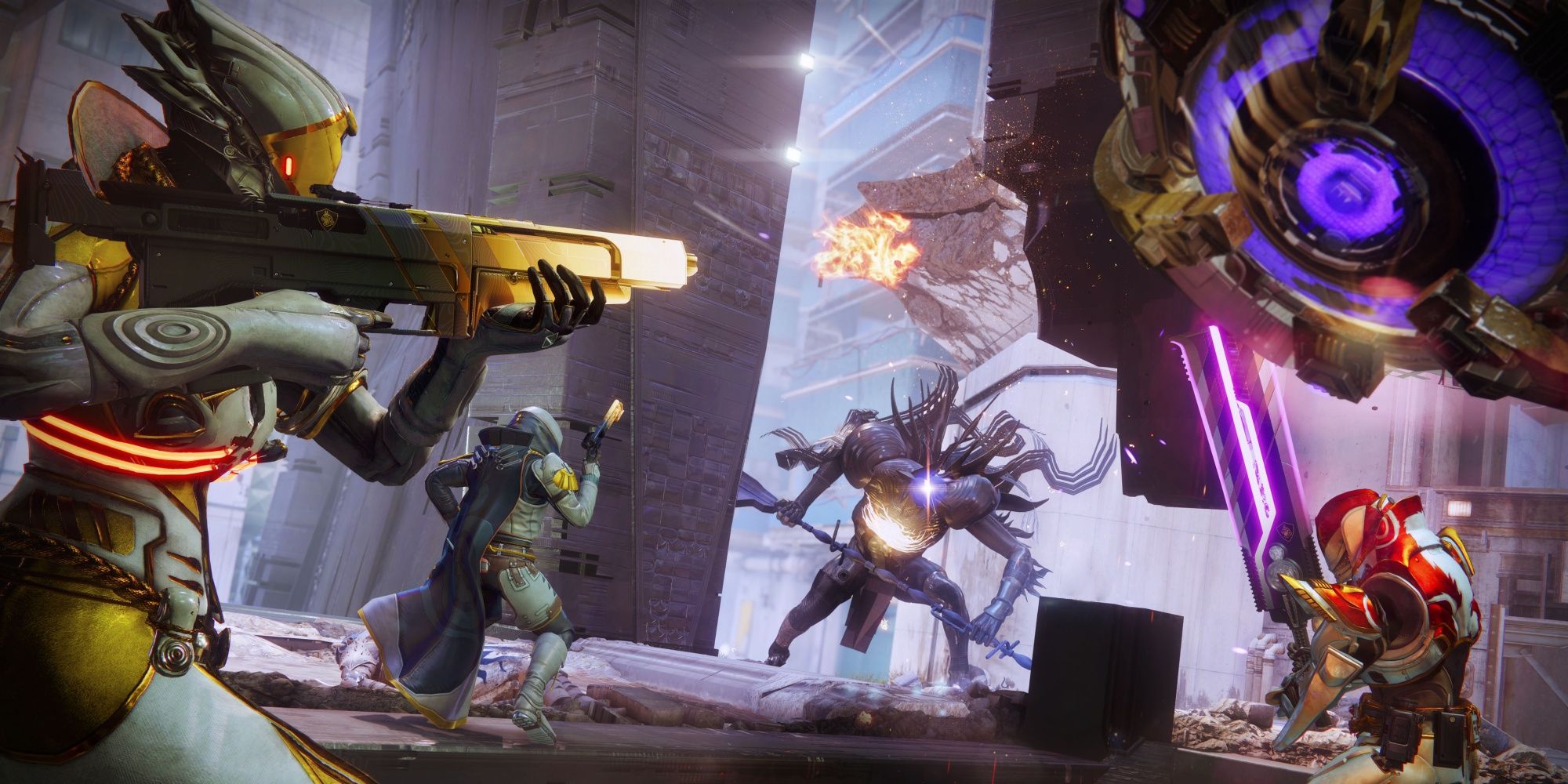 Destiny 2 Guardians Fighting Fallen And Tormentor In Onslaught