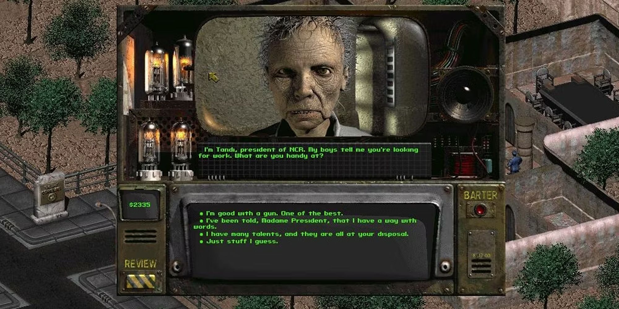 Fallout 2 Mods sFall Showing A Conversation With Tandi