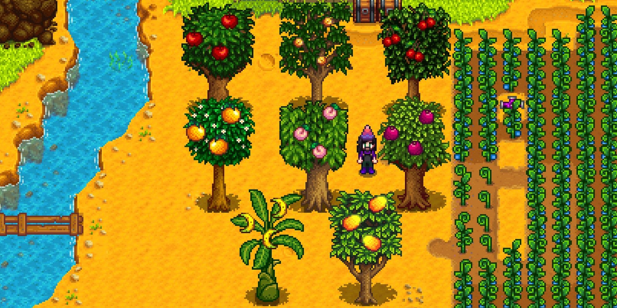 ginger island farm with all stardew valley fruit trees