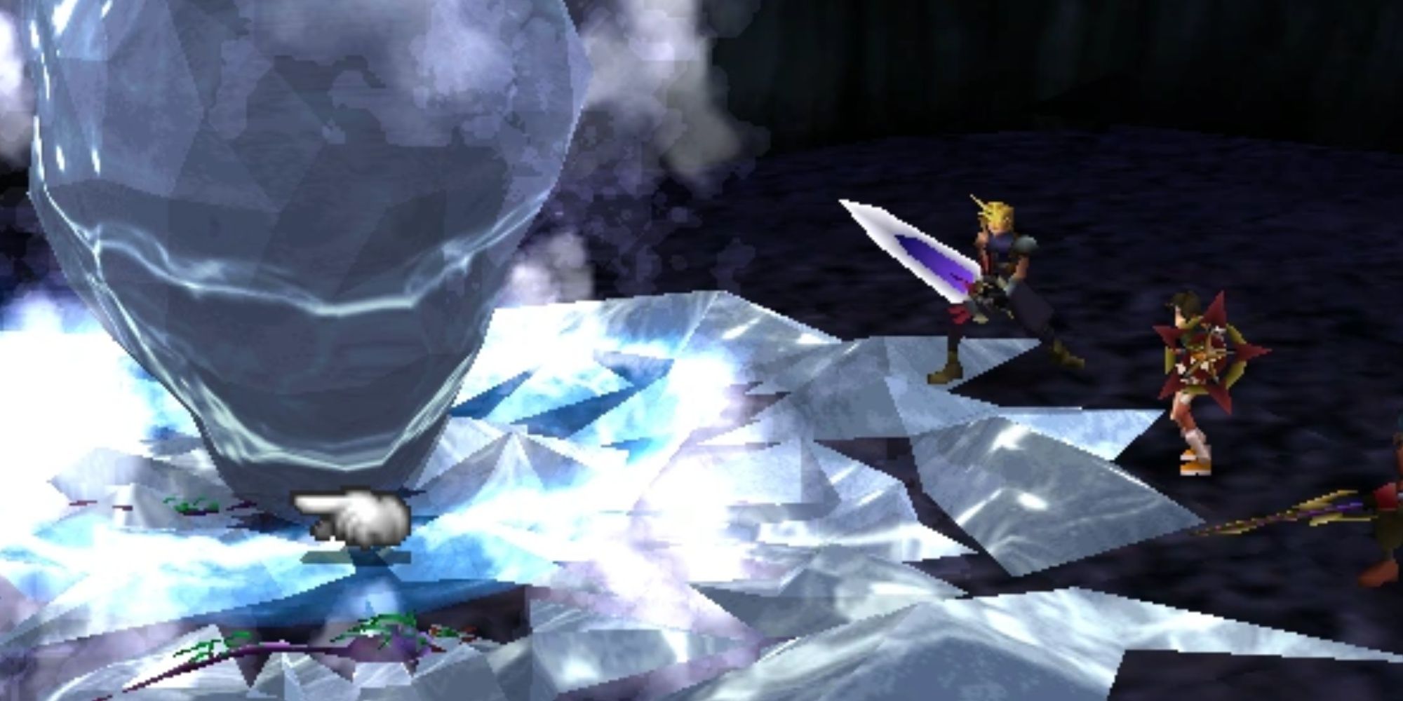 Freeze being triggered in a battle in Final Fantasy 7.