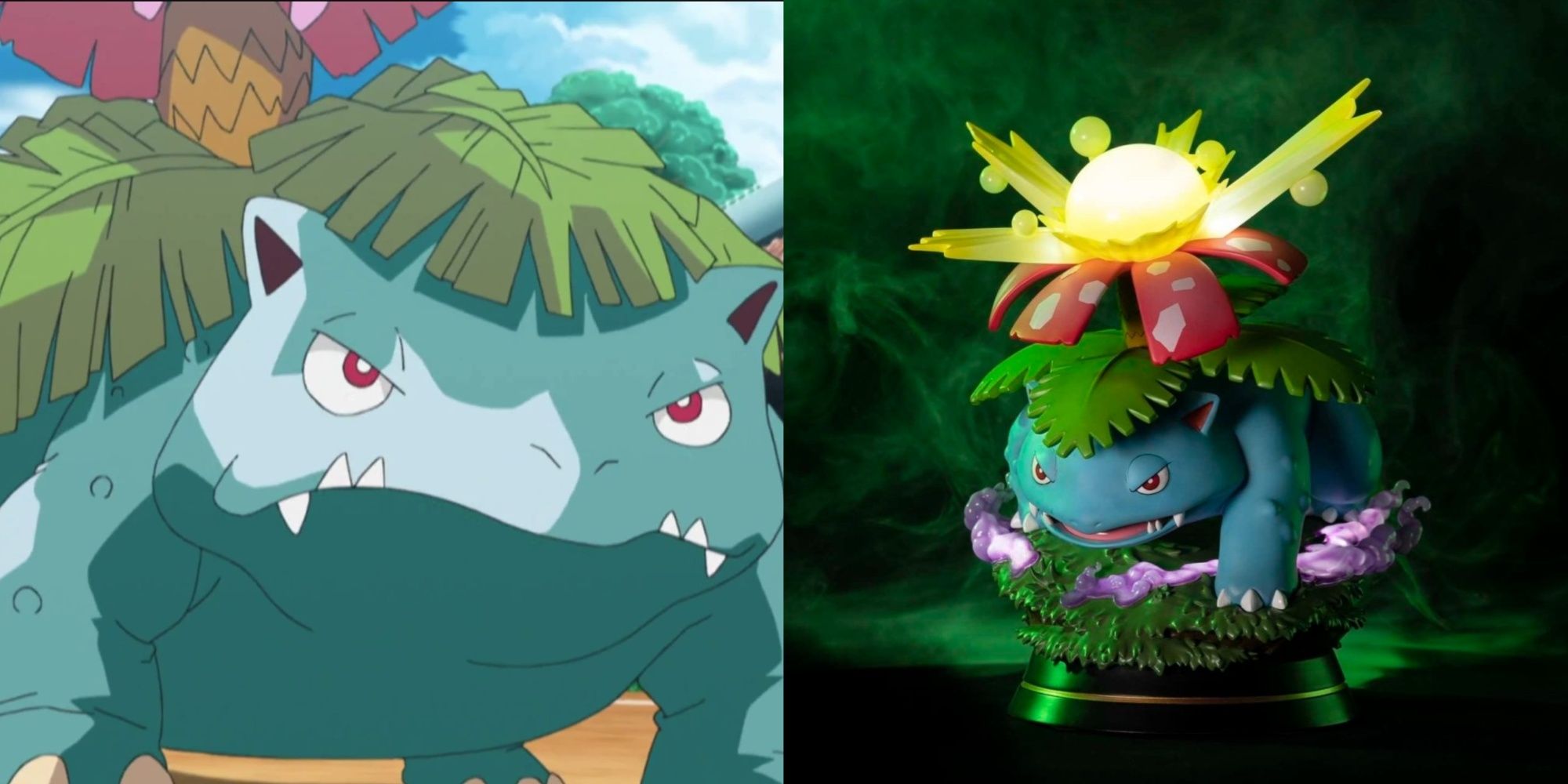 venasaur in the pokemon anime, and first 4 figures venasaur light up statue