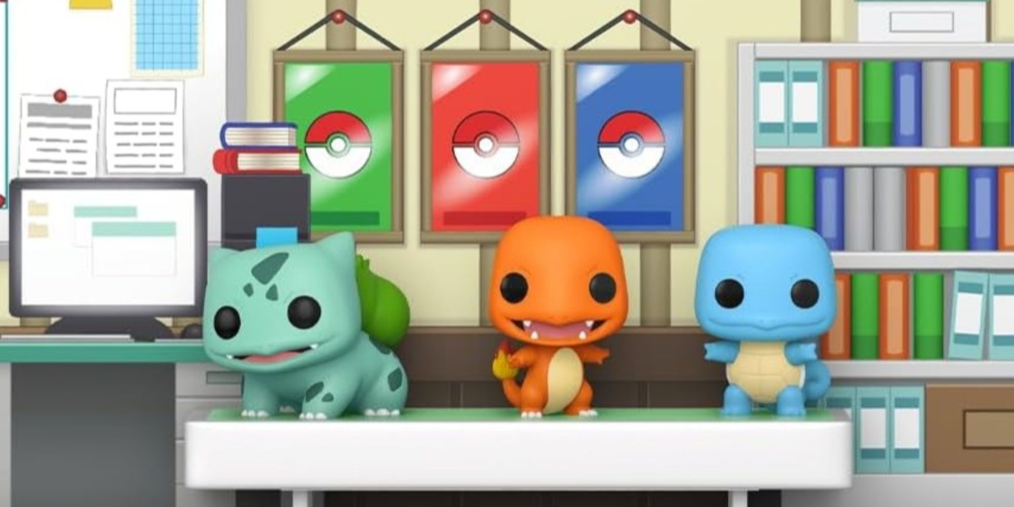 bulbasaur charmander and squirtle in pokemon deluxe funko pop moment