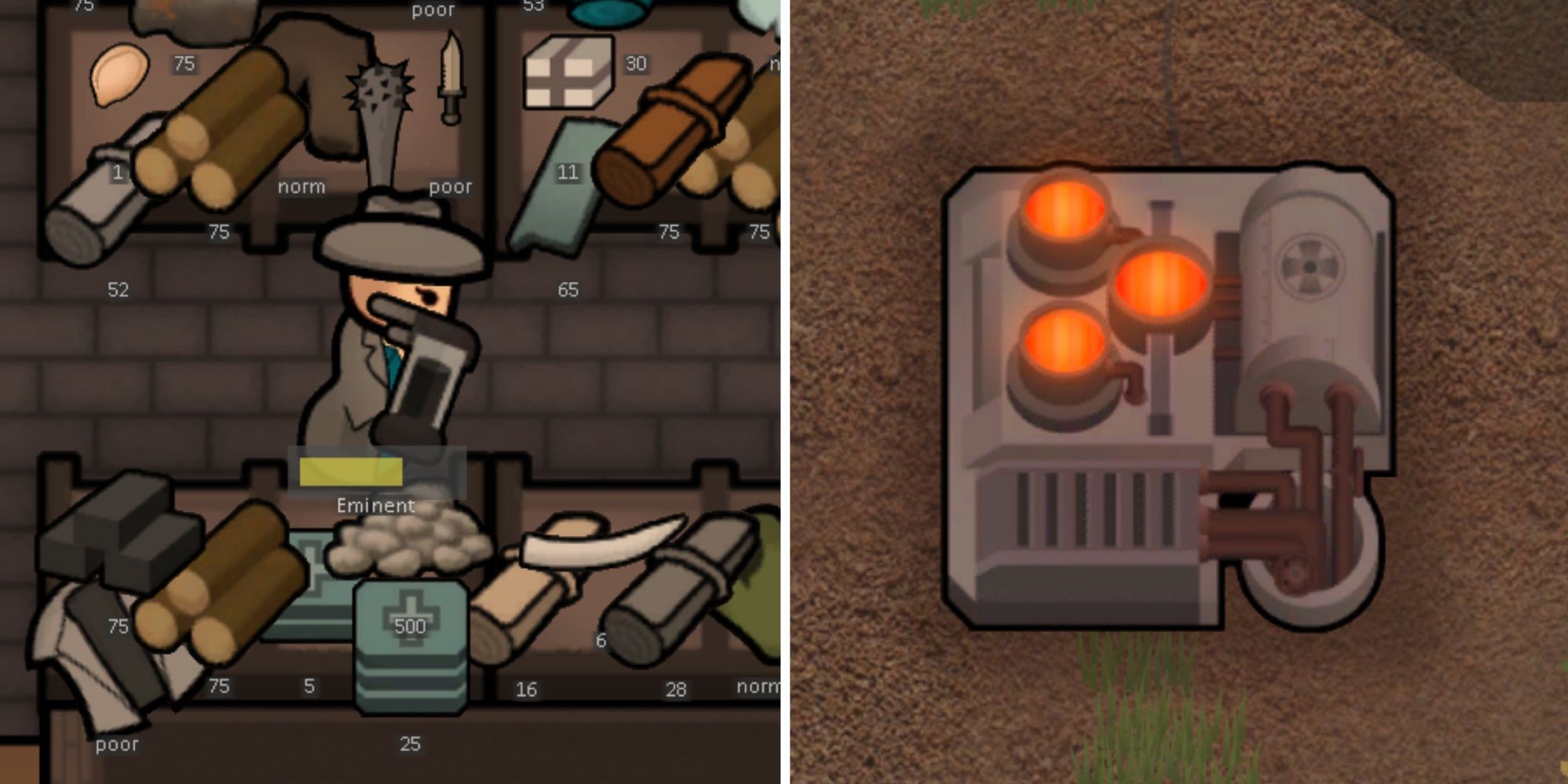 A colonist injecting a serum and an atmospheric heater