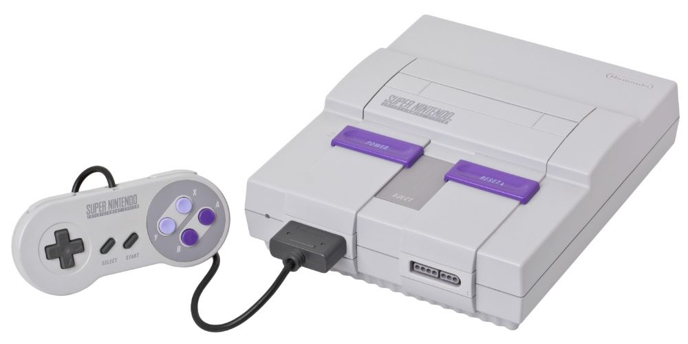 Super Nintendo Entertainment System with controller.