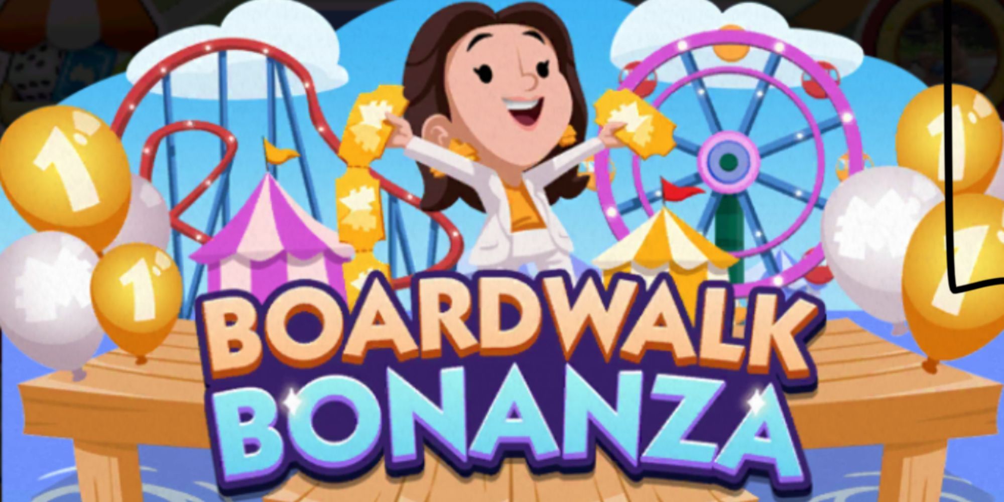 Ms. Monopoly featured in Boardwalk Bonanza in Monopoly Go.