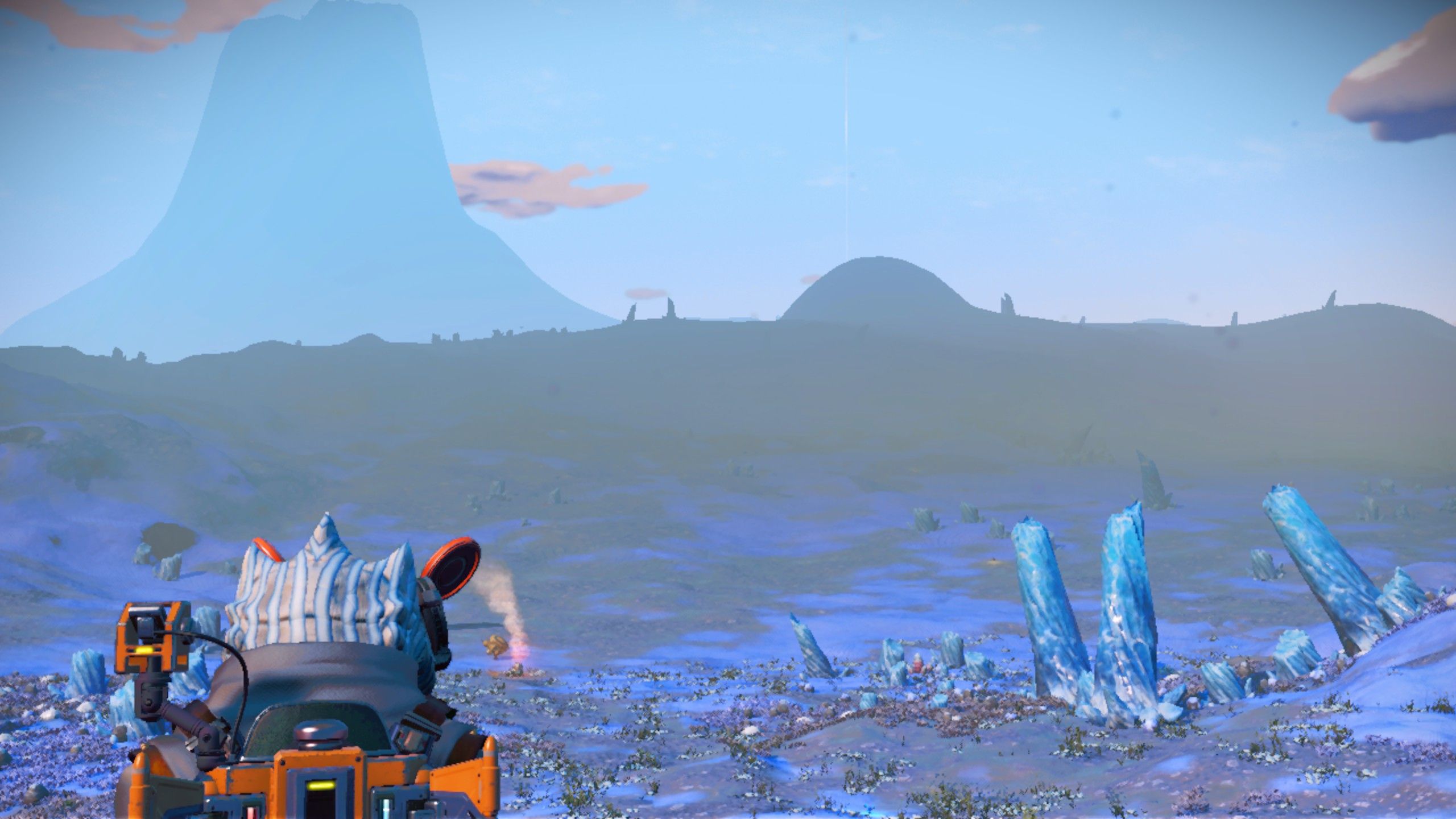 A Traveler on a Frozen Planet in No Man's Sky.