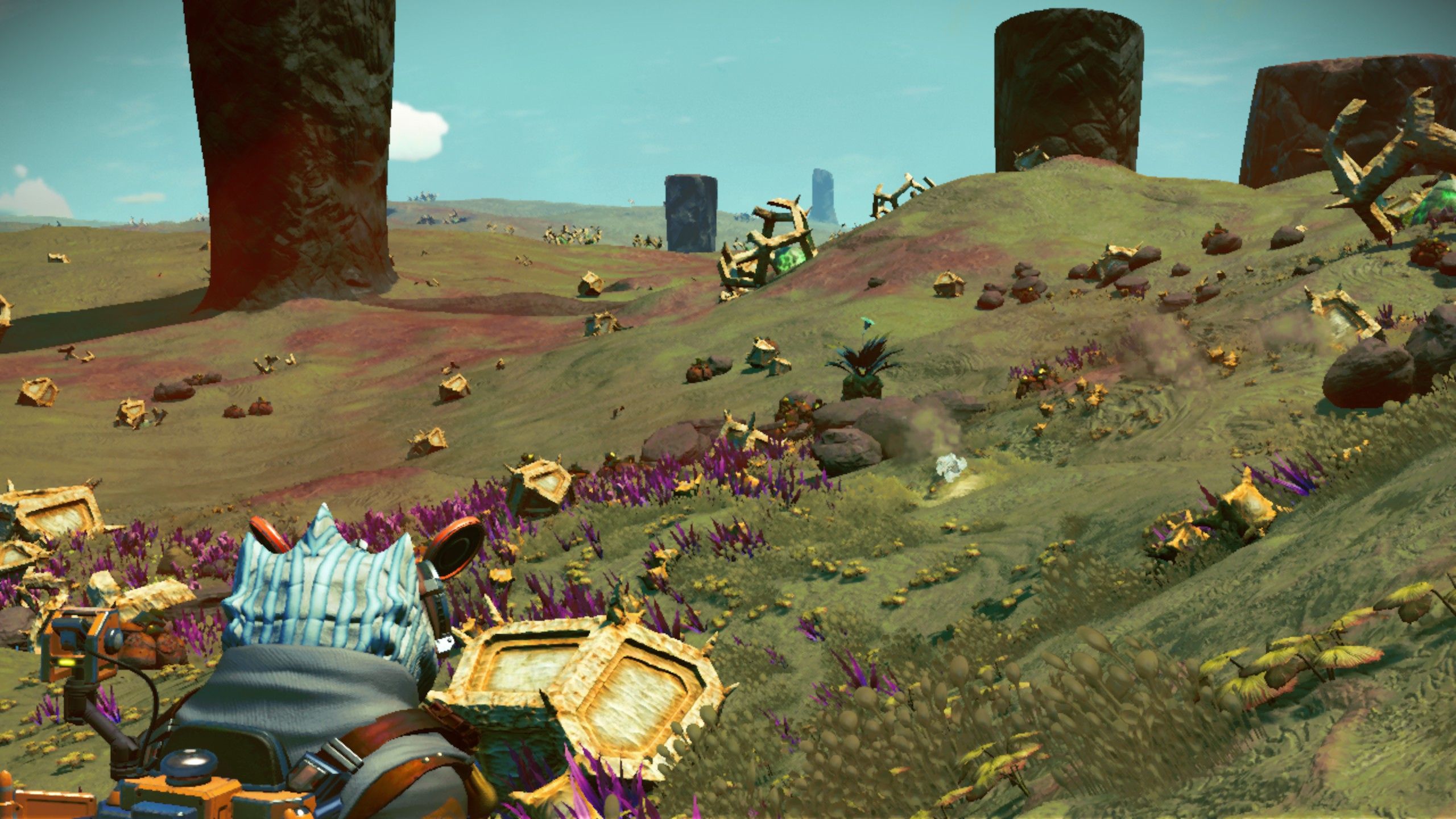 A Traveler on a Irradiated Nuclear Planet in No Man's Sky.