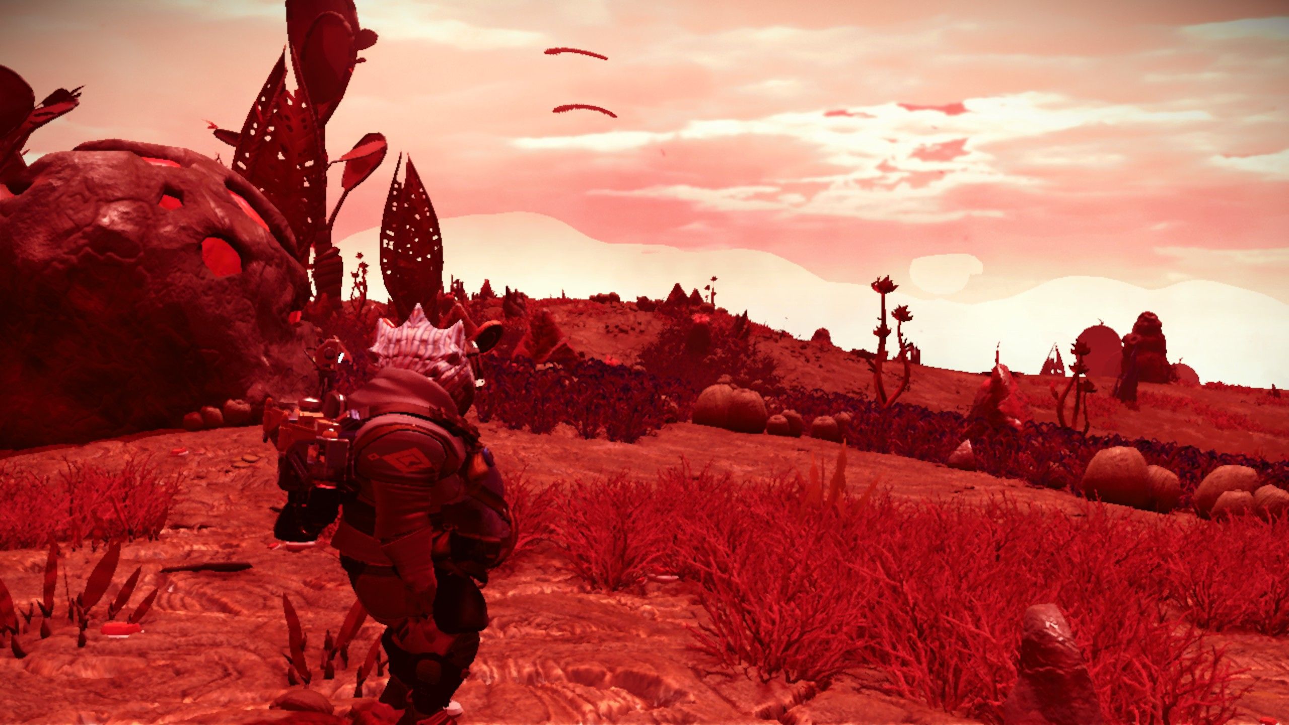 A Traveler on a Scorched Hot Planet in No Man's Sky.