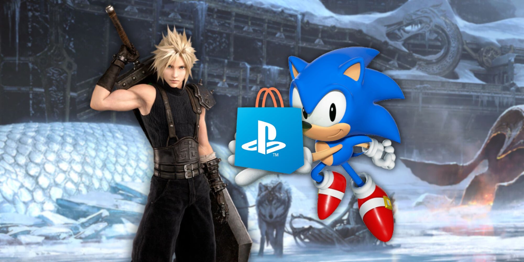 PlayStation Spring Deals Featured Image Cloud and Sonic With PlayStation Store Logo
