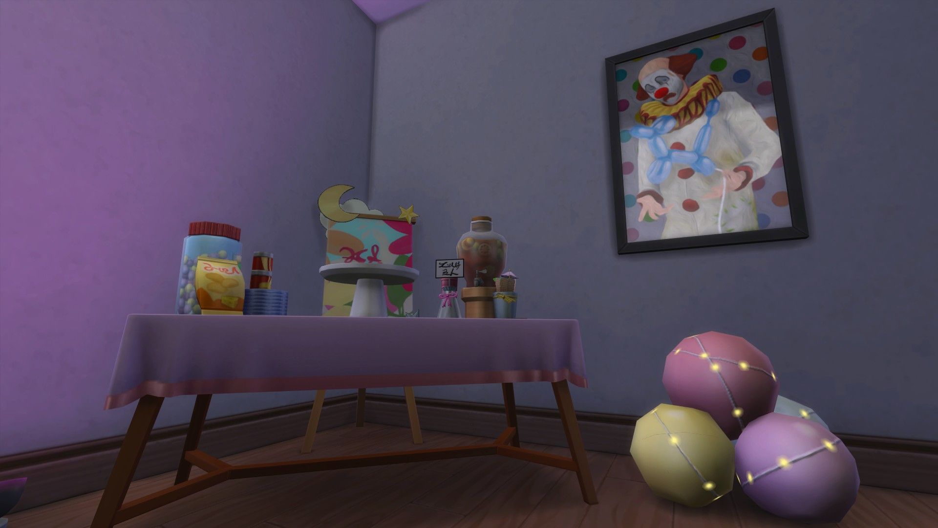 sad clown painting with party supplies the sims 4 party essentials kit