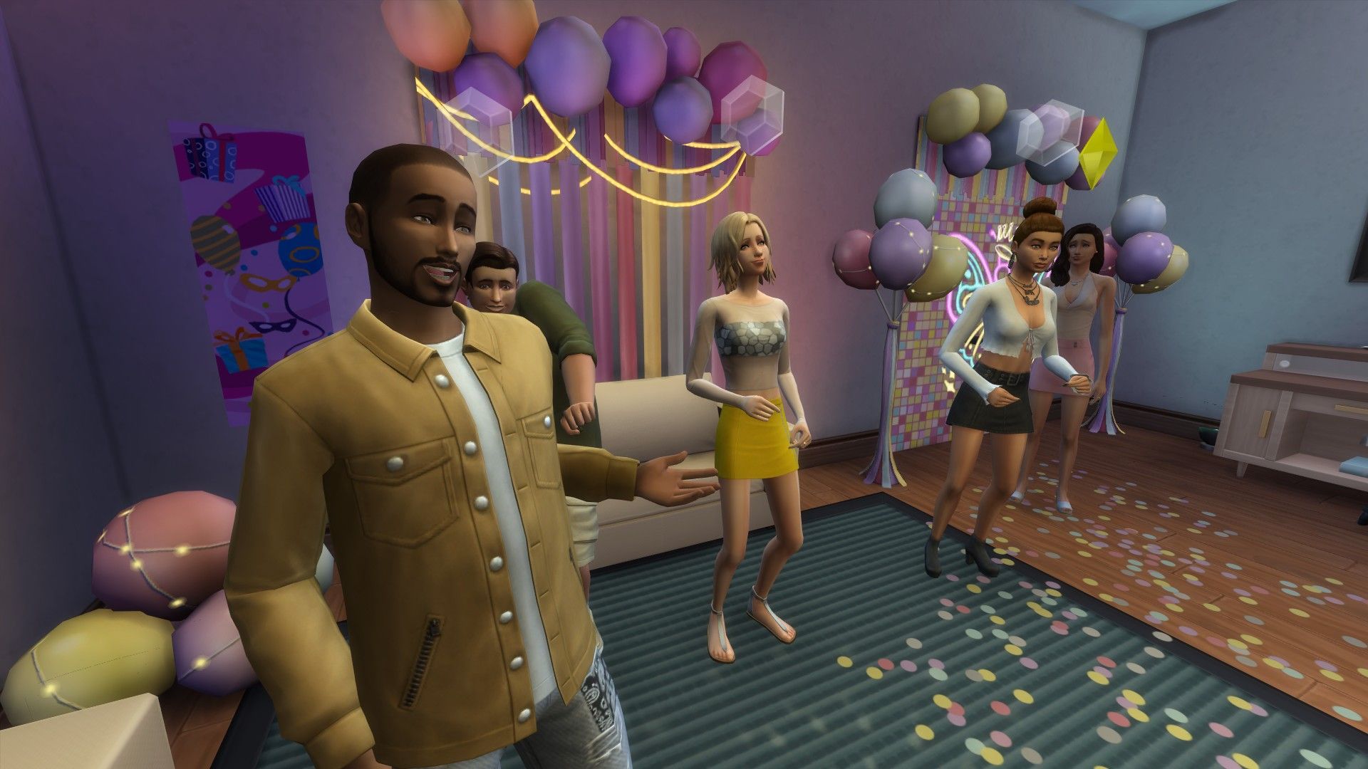 sims talking at a party the sims 4 party essentials kit