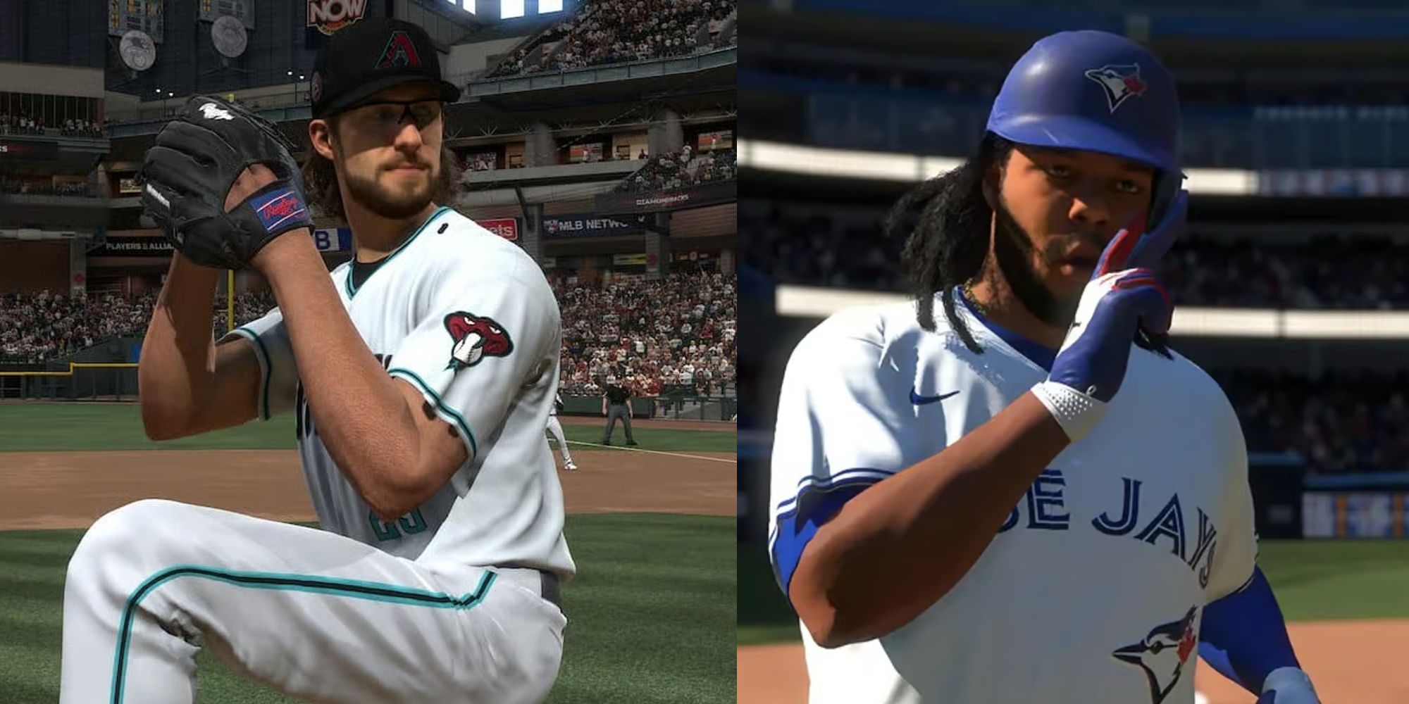 تصویر تقسیم شده زک گالن و ولادیمیر گوئررو جونیور از MLB The Show 24