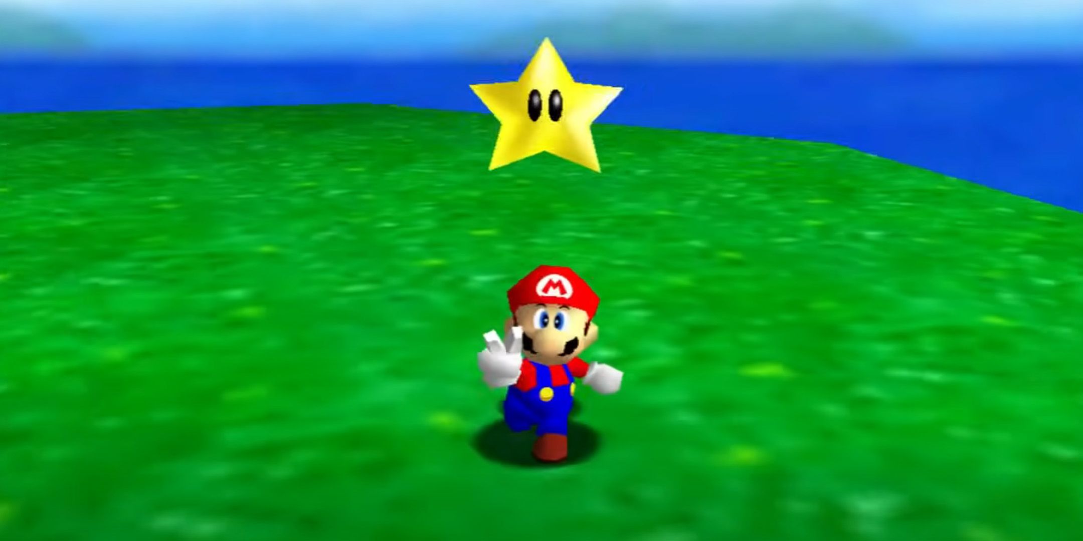 Mario collecting a star in Super Mario 64