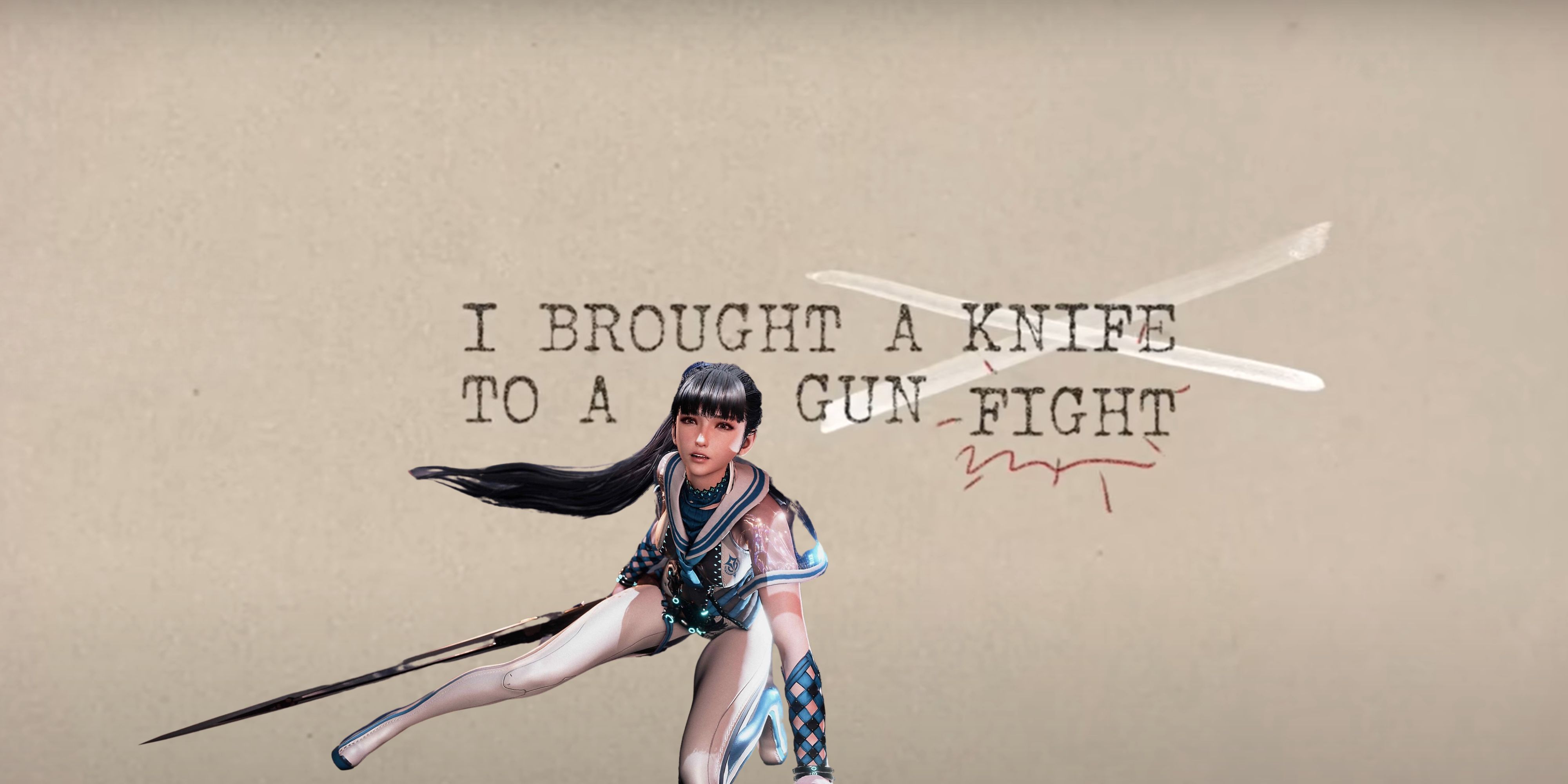 Taylor Swift's 'I brought a knife to a gun fight' lyrics with Eve from Stellar Blade