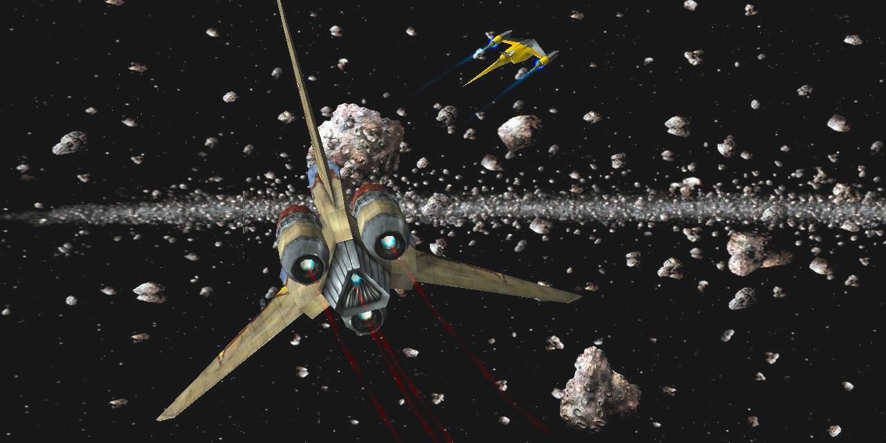 Vana Sage and Rhys Dallows in their respective ships in Star Wars Starfighter