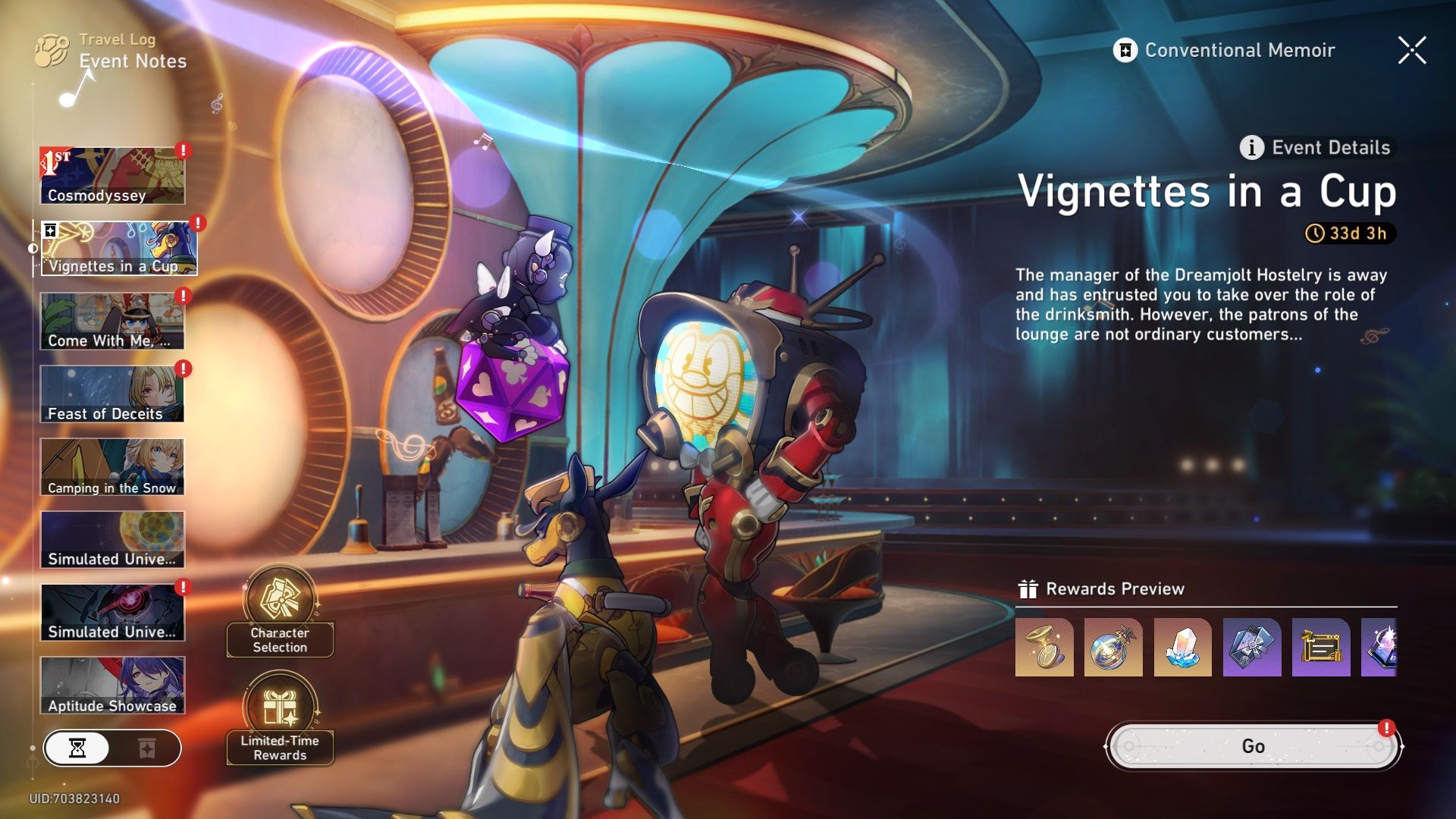 Honkai Star Rail's Vingettes In A Cup event screen