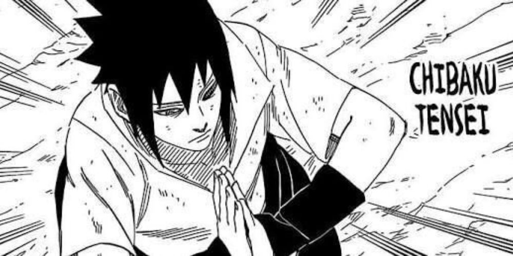 Sasuke using the Chibaku Tensei