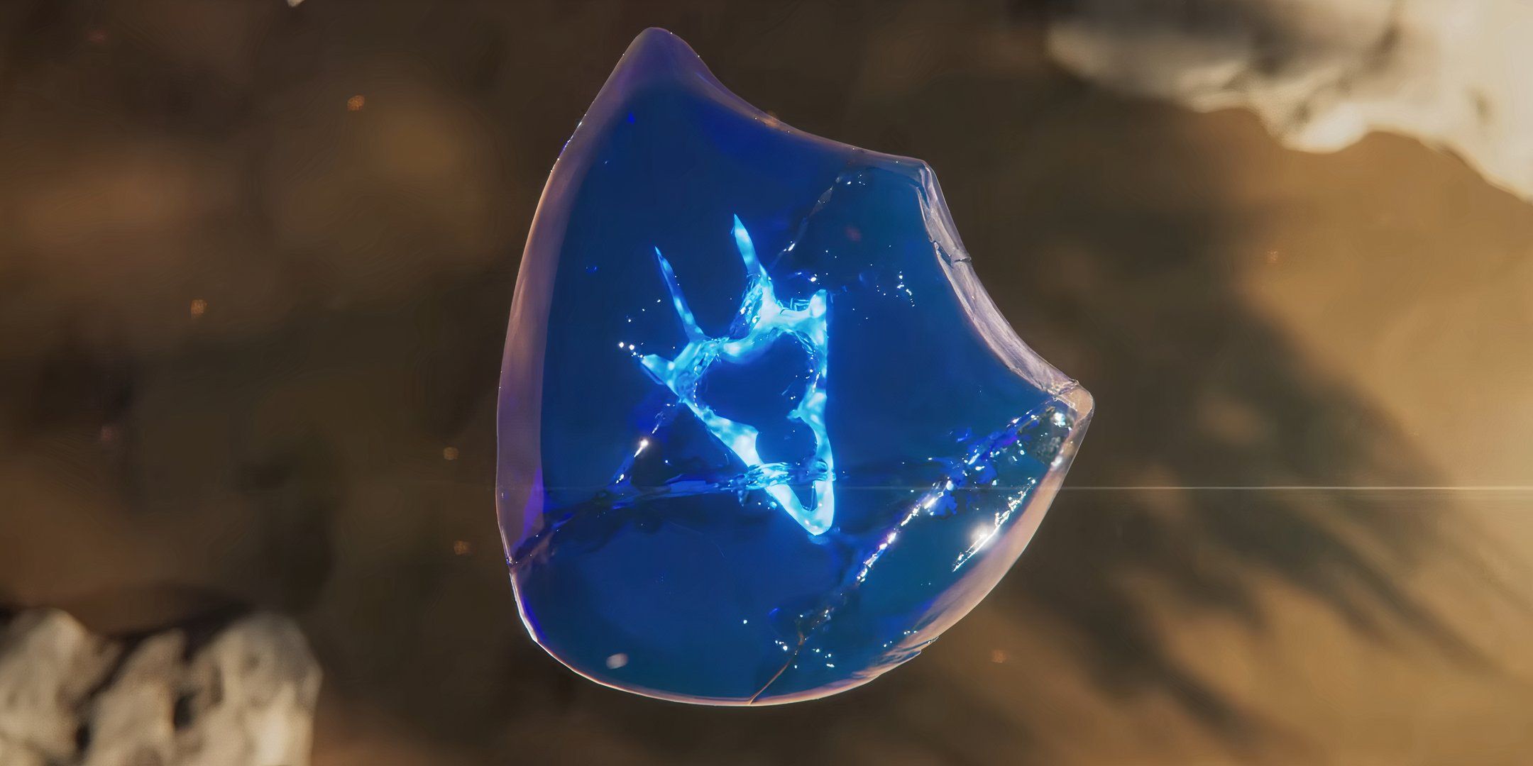 A blue job stone from Final fantasy 14