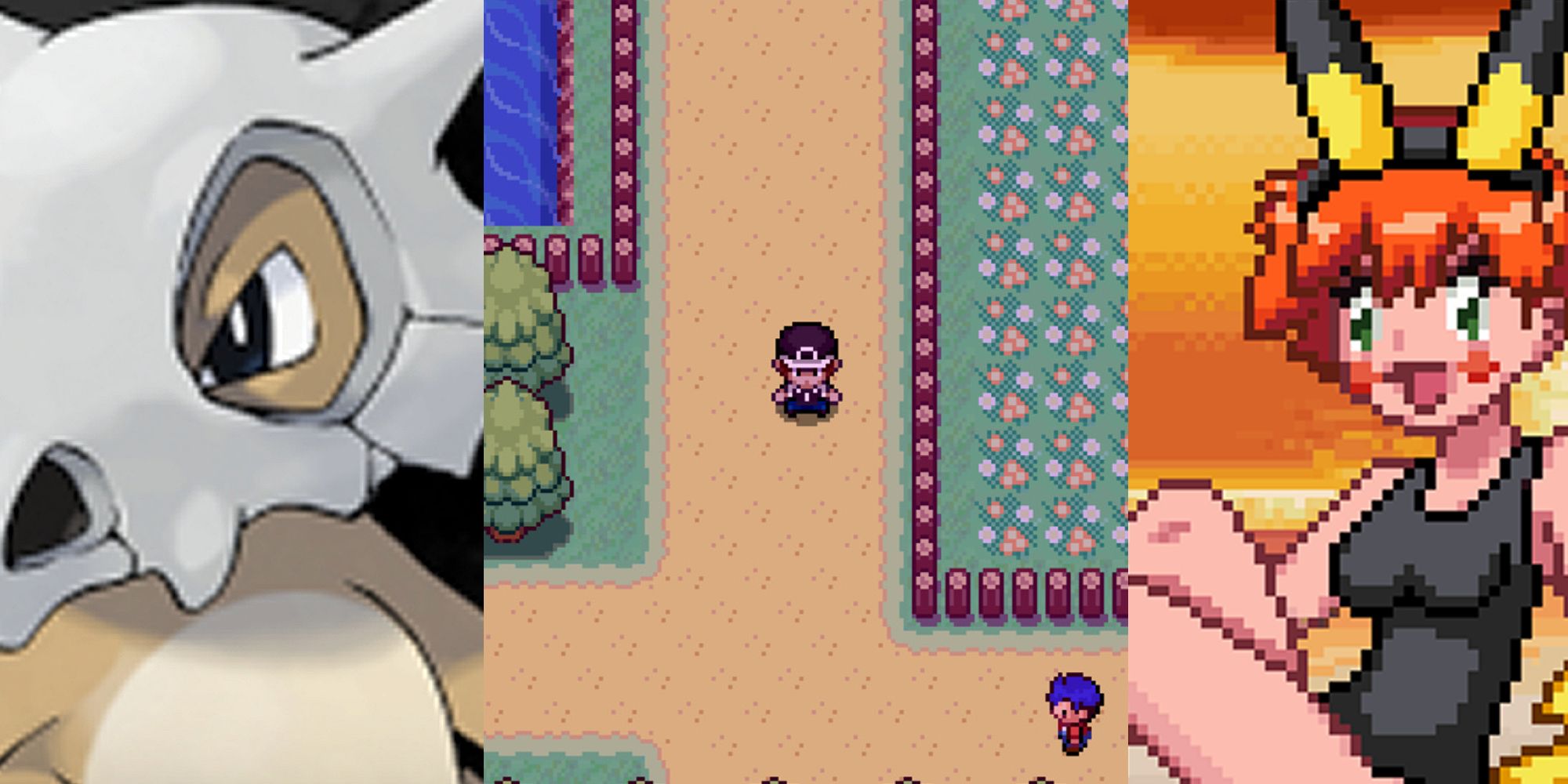 A Split Image Depicting Title Art From Sisyphus Unchained, Pokemon Damask, And Misty Orange-1