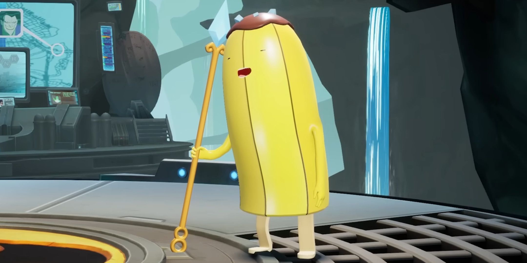 Banana Guard in the Batcave in MultiVersus