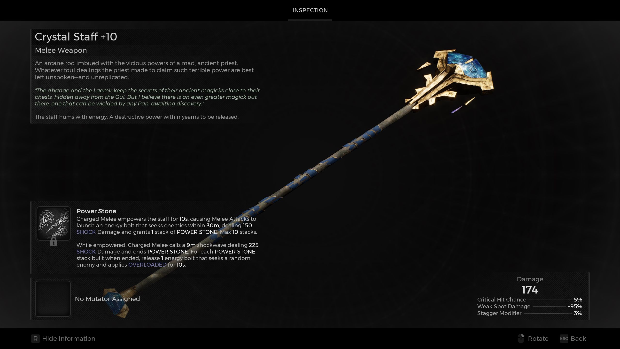 Crystal Staff melee weapon - Remnant 2
