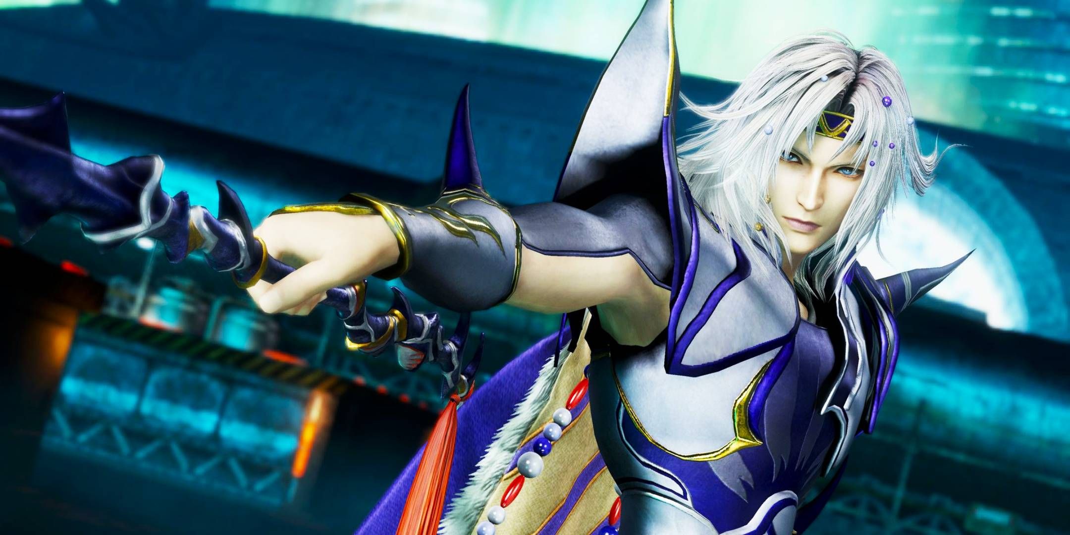 Dissidia Final Fantasy NT - Cecil Harvey pointing his spear