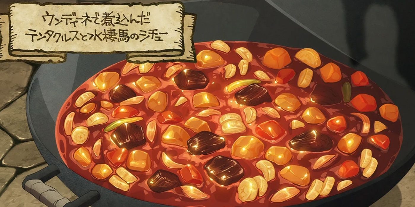 A stew made from undine and kelpie meat from Dungeon Meshi.