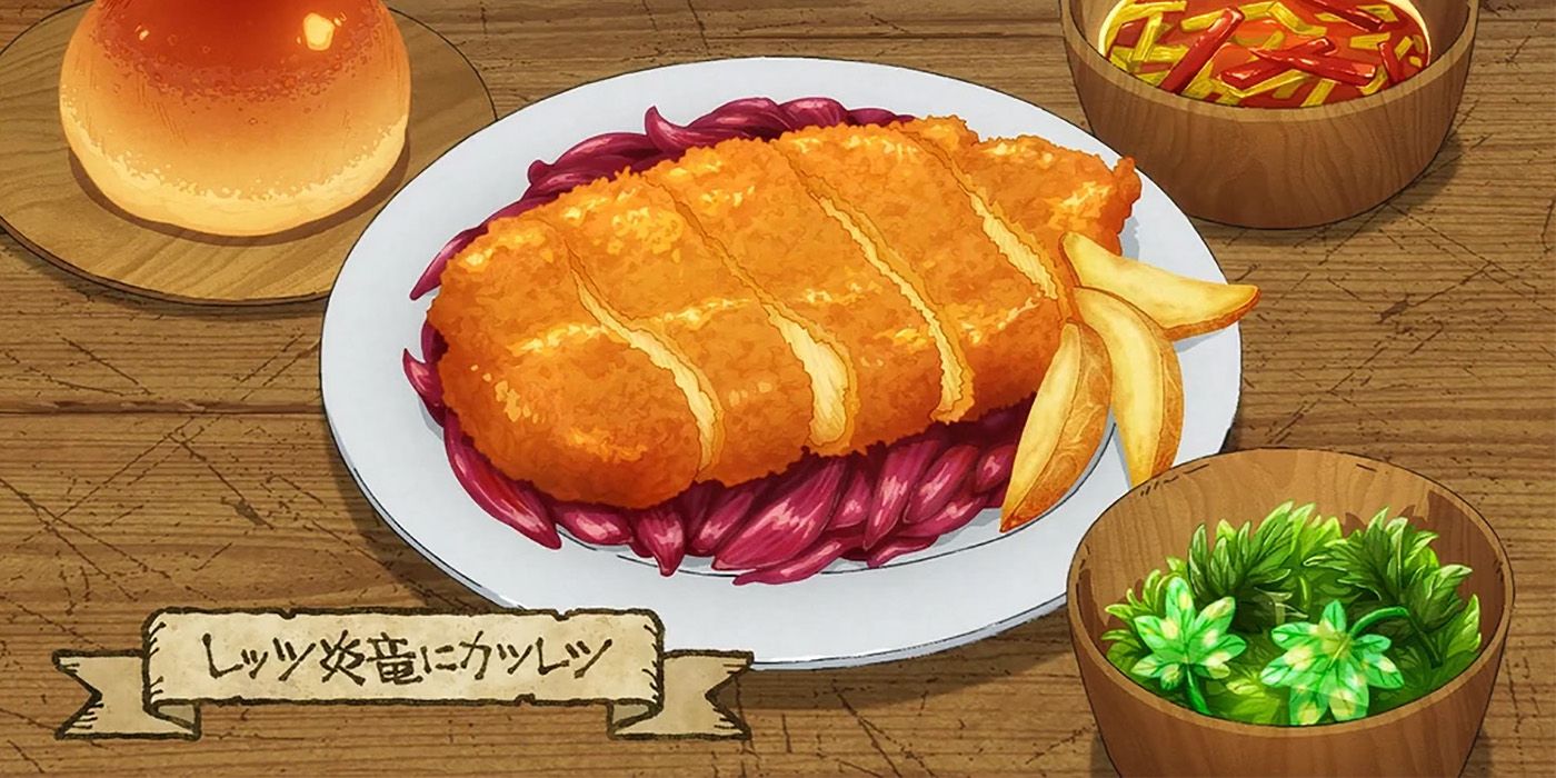 A breaded cutlet from Dungeon Meshi.