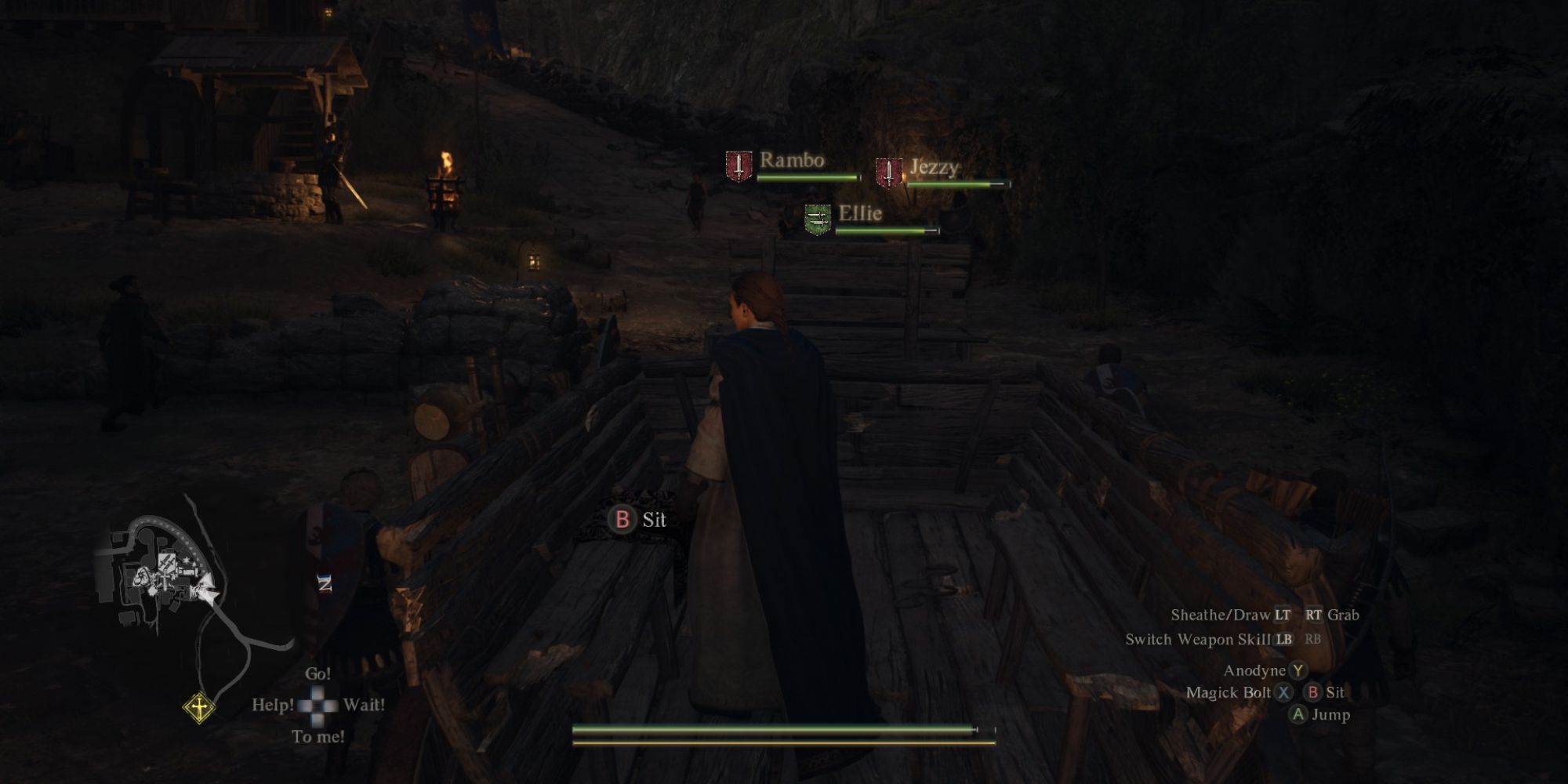 Dragon's Dogma 2 player on oxcart in town-1