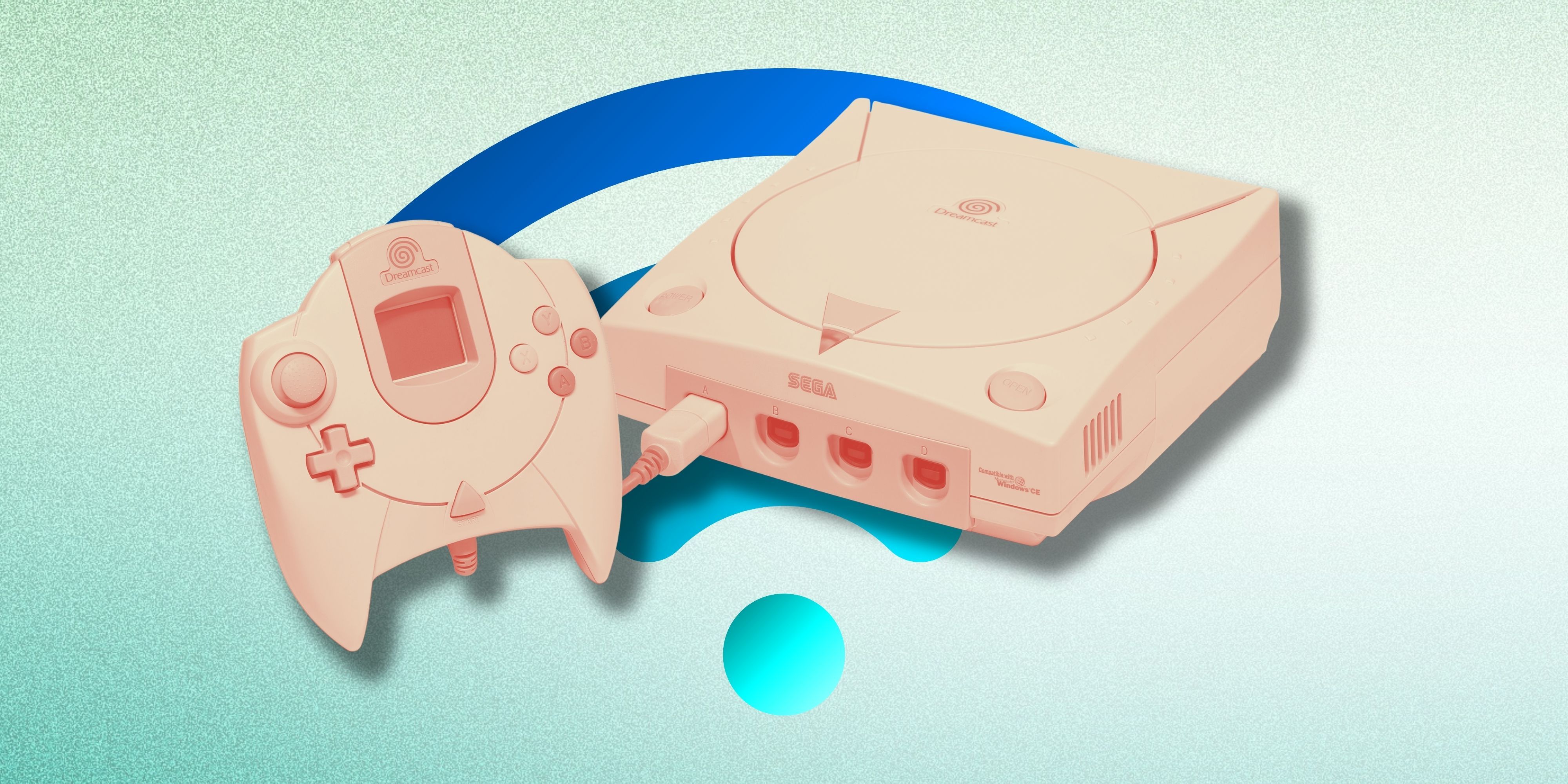 Dreamcast with WiFi symbol behind it