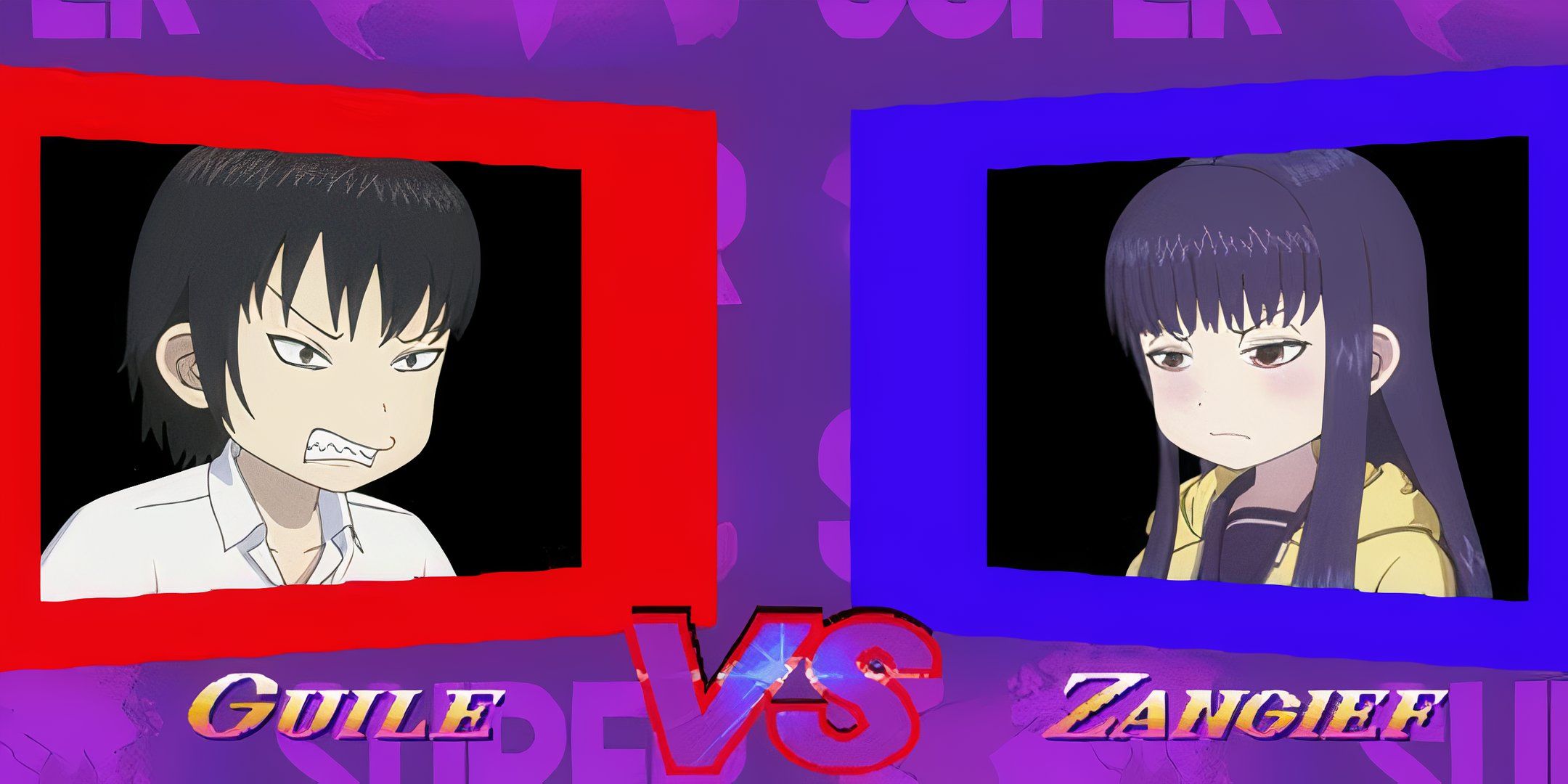 Haruo and Akira face off in an aracade game.